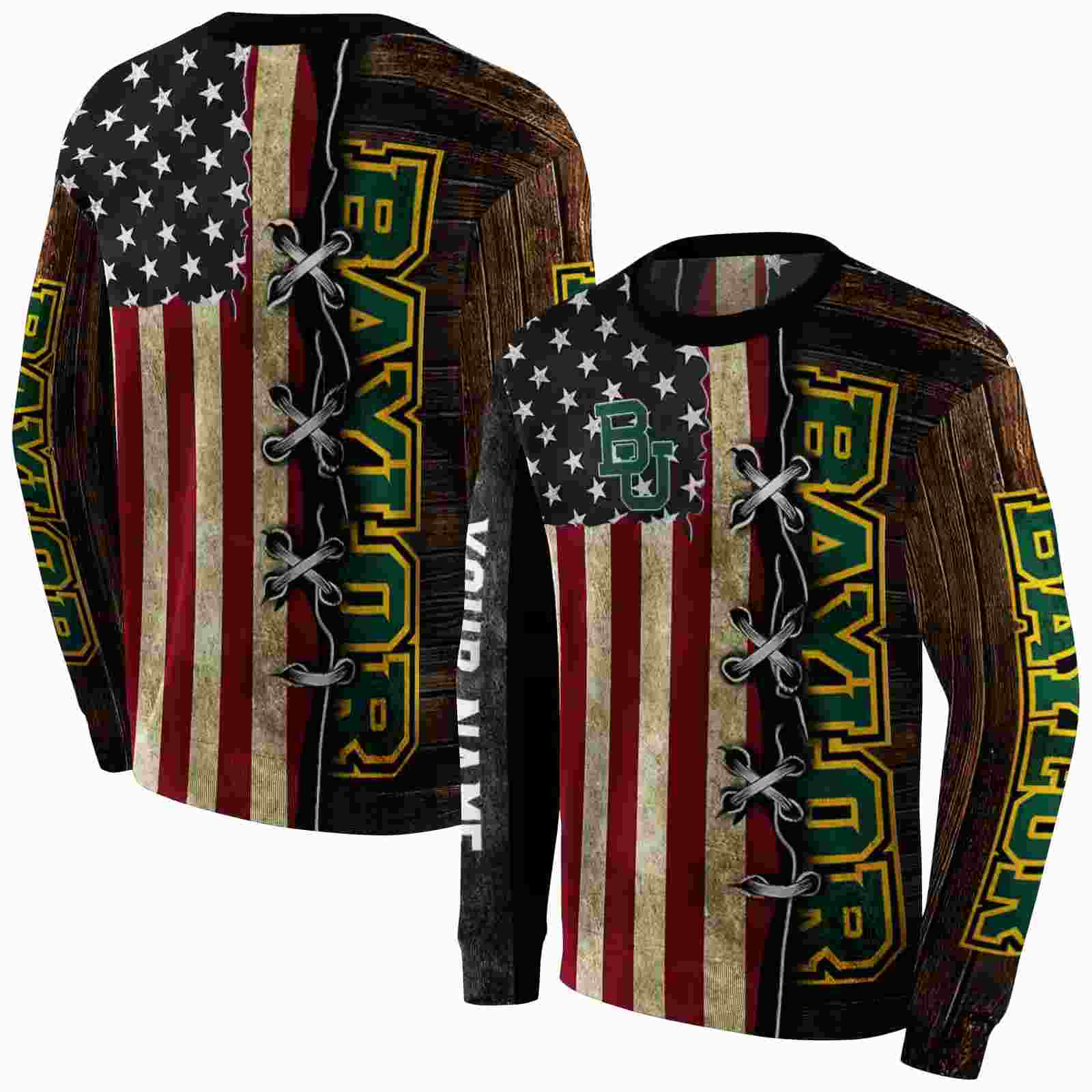 customized baylor bears american pride hoodie premium grade