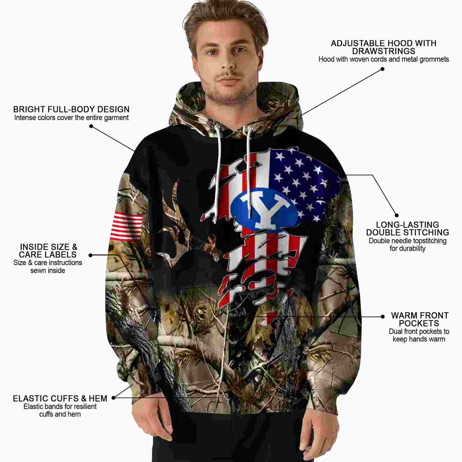customized byu cougars tree camo hoodie latest model