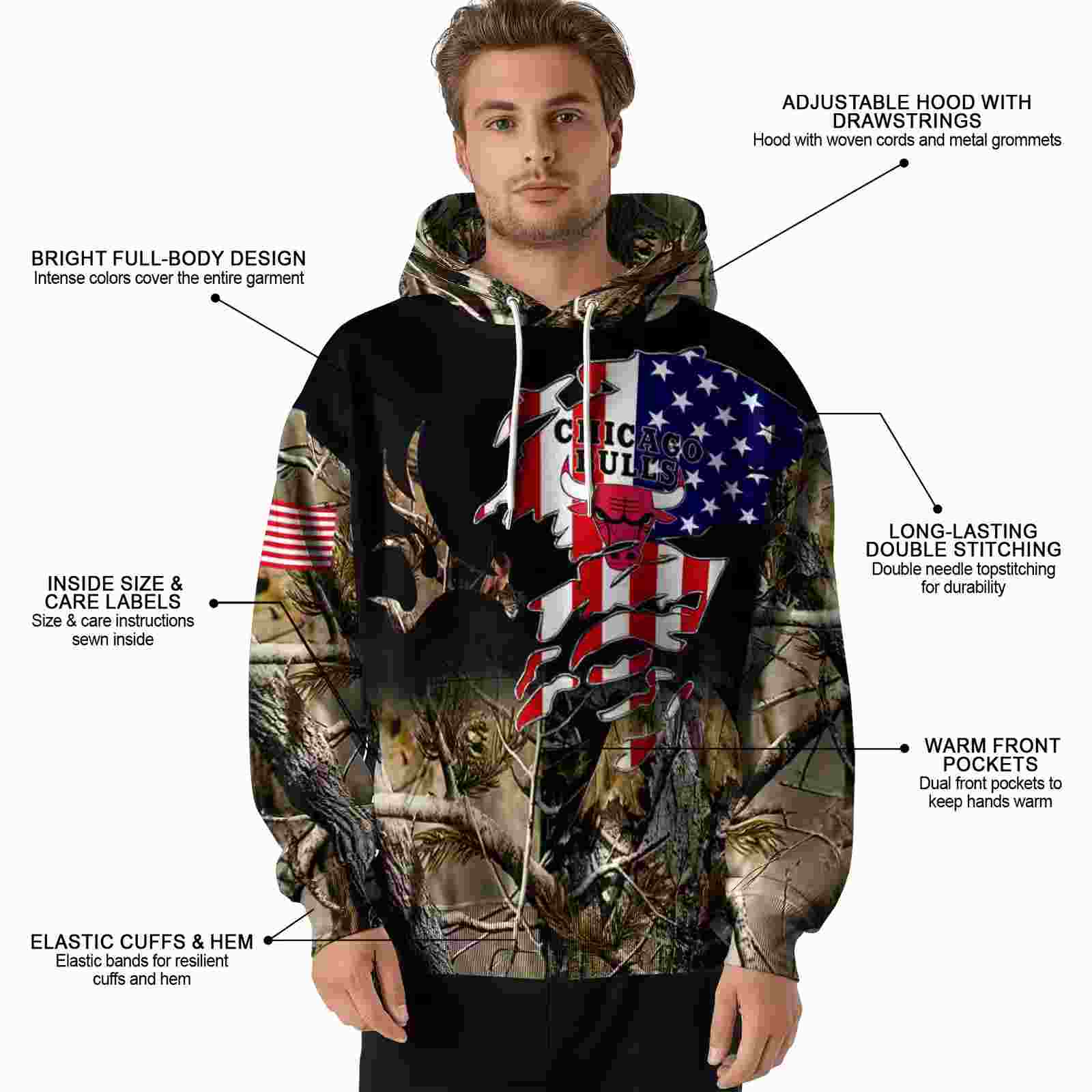 customized chicago bulls tree camo hoodie latest model