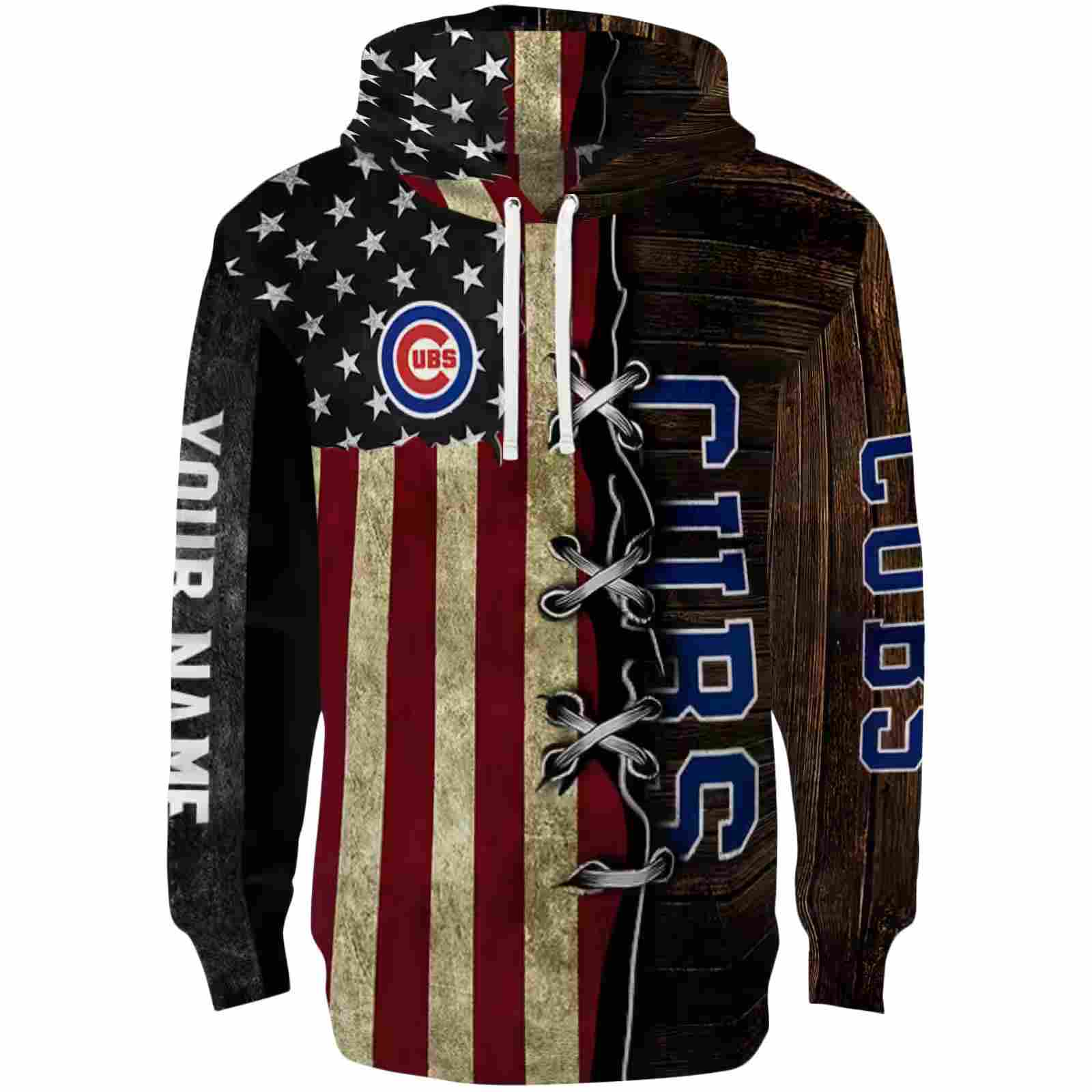 Customized Chicago Cubs American Pride Hoodie