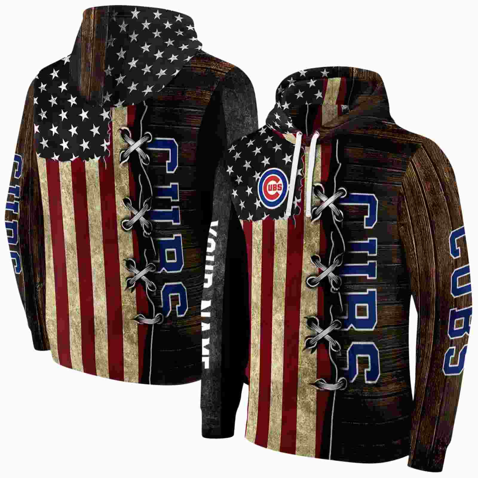 customized chicago cubs american pride hoodie fashion forward