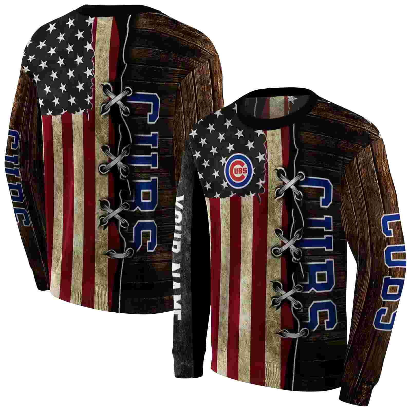 customized chicago cubs american pride hoodie premium grade