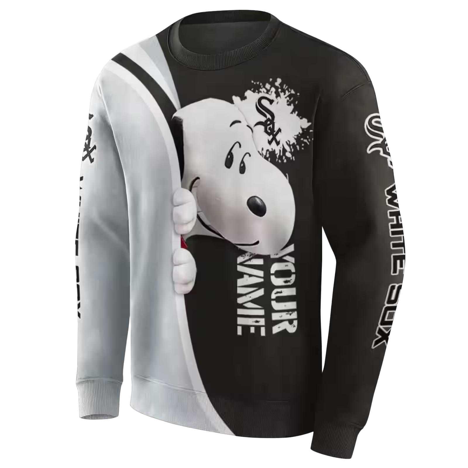 customized chicago white sox peeking snoopy black hoodie new arrival