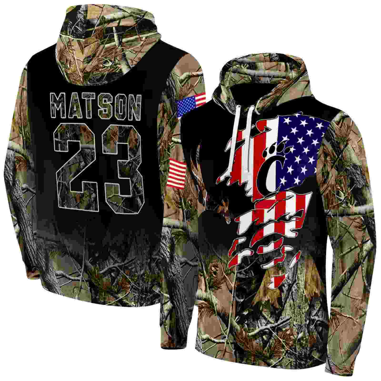 customized cincinnati bearcats tree camo hoodie fashion forward