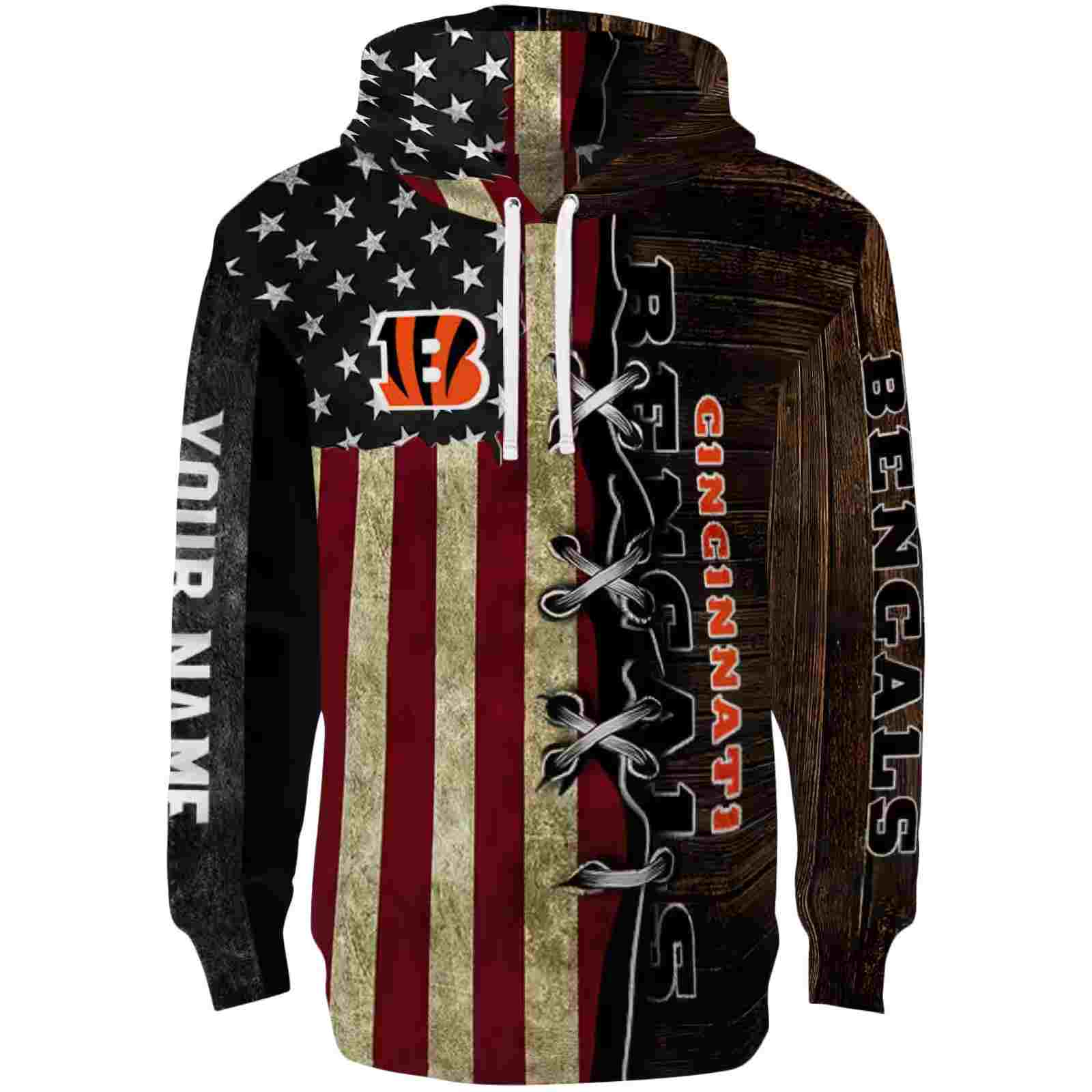 Customized Cincinnati Bengals American Pride Hoodie