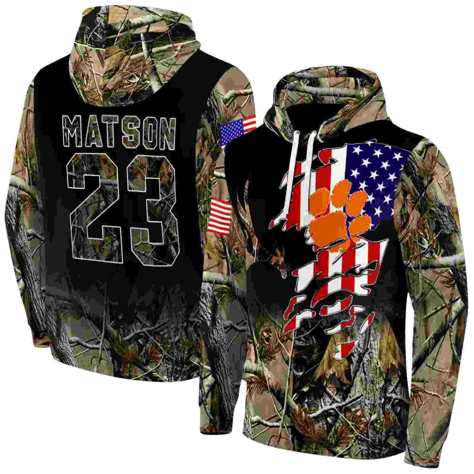 customized clemson tigers tree camo hoodie fashion forward