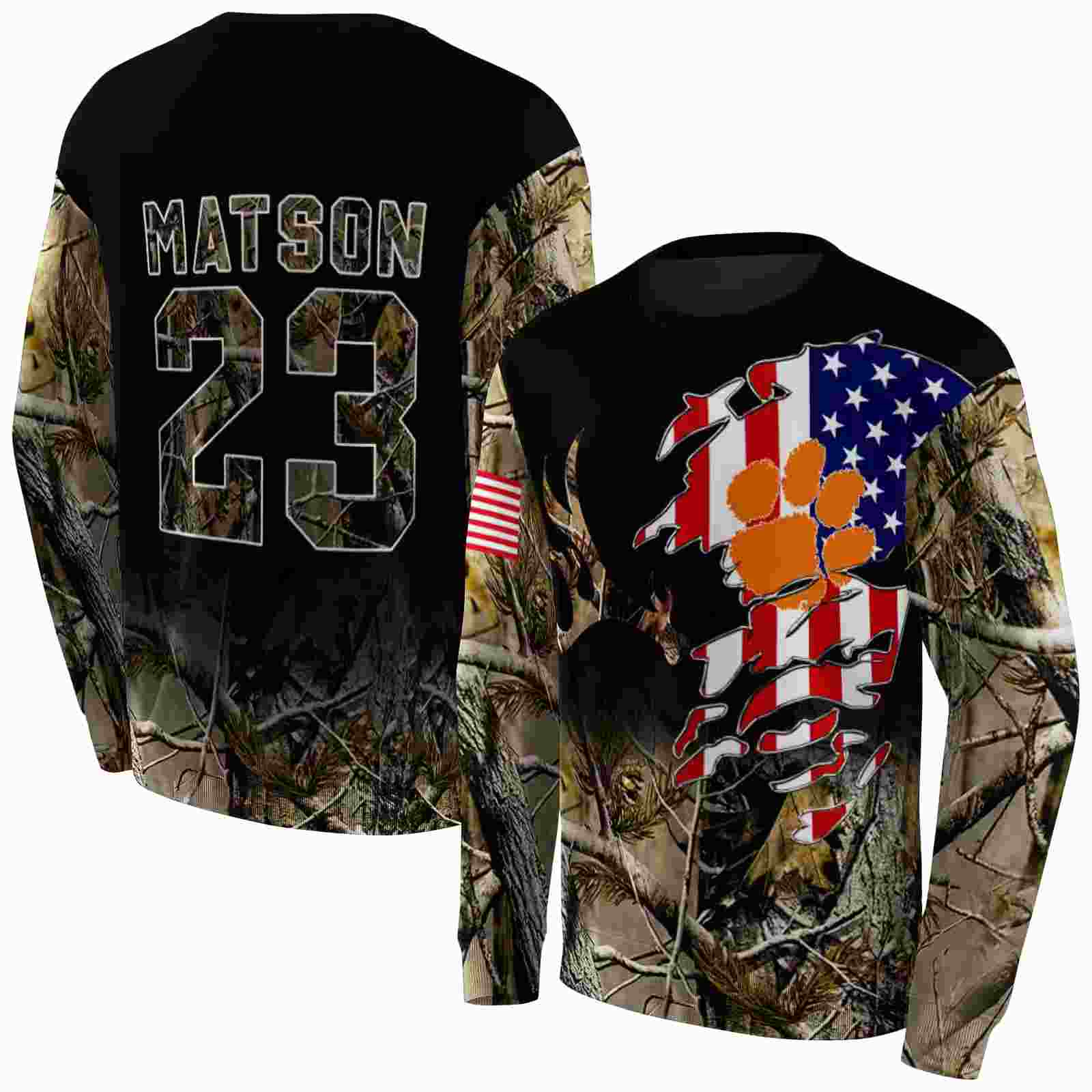 customized clemson tigers tree camo hoodie premium grade
