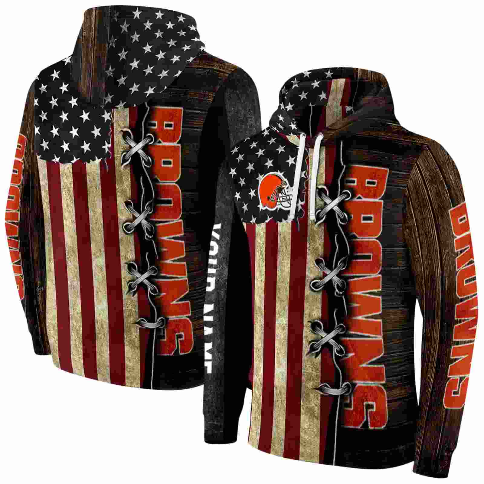 customized cleveland browns american pride hoodie fashion forward