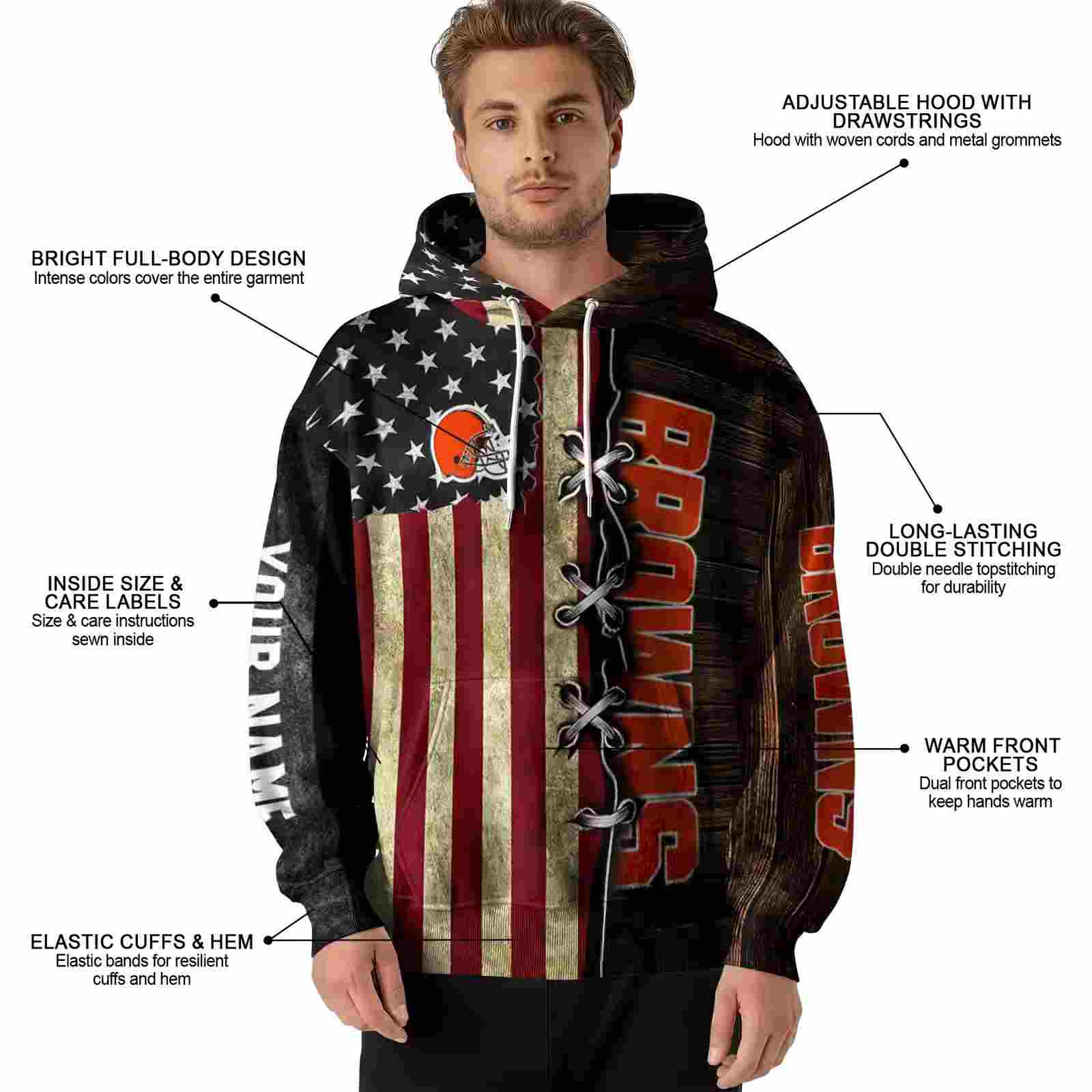 customized cleveland browns american pride hoodie latest model