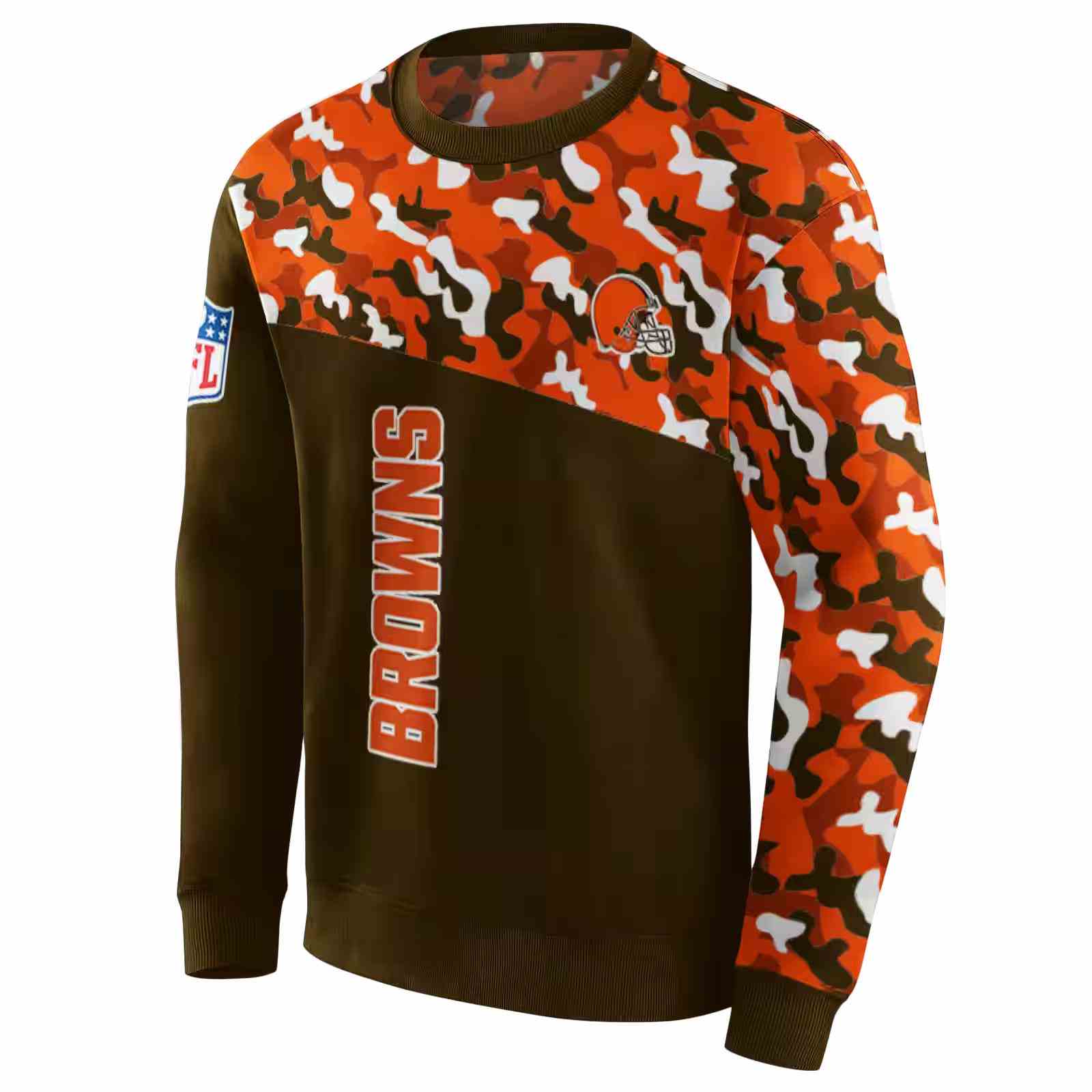 customized cleveland browns camo pattern brown hoodie new arrival