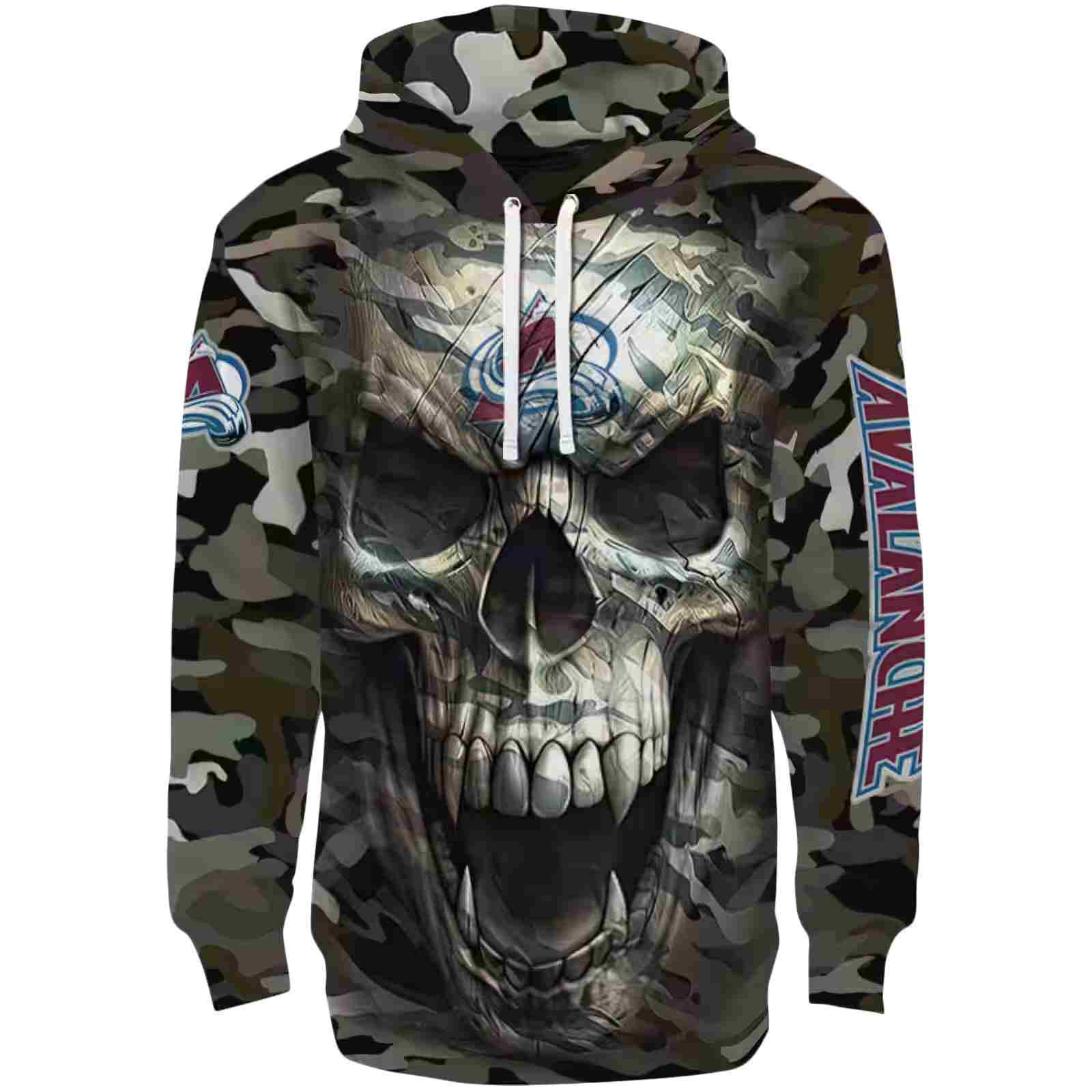 Customized Colorado Avalanche Camo Skull Hoodie