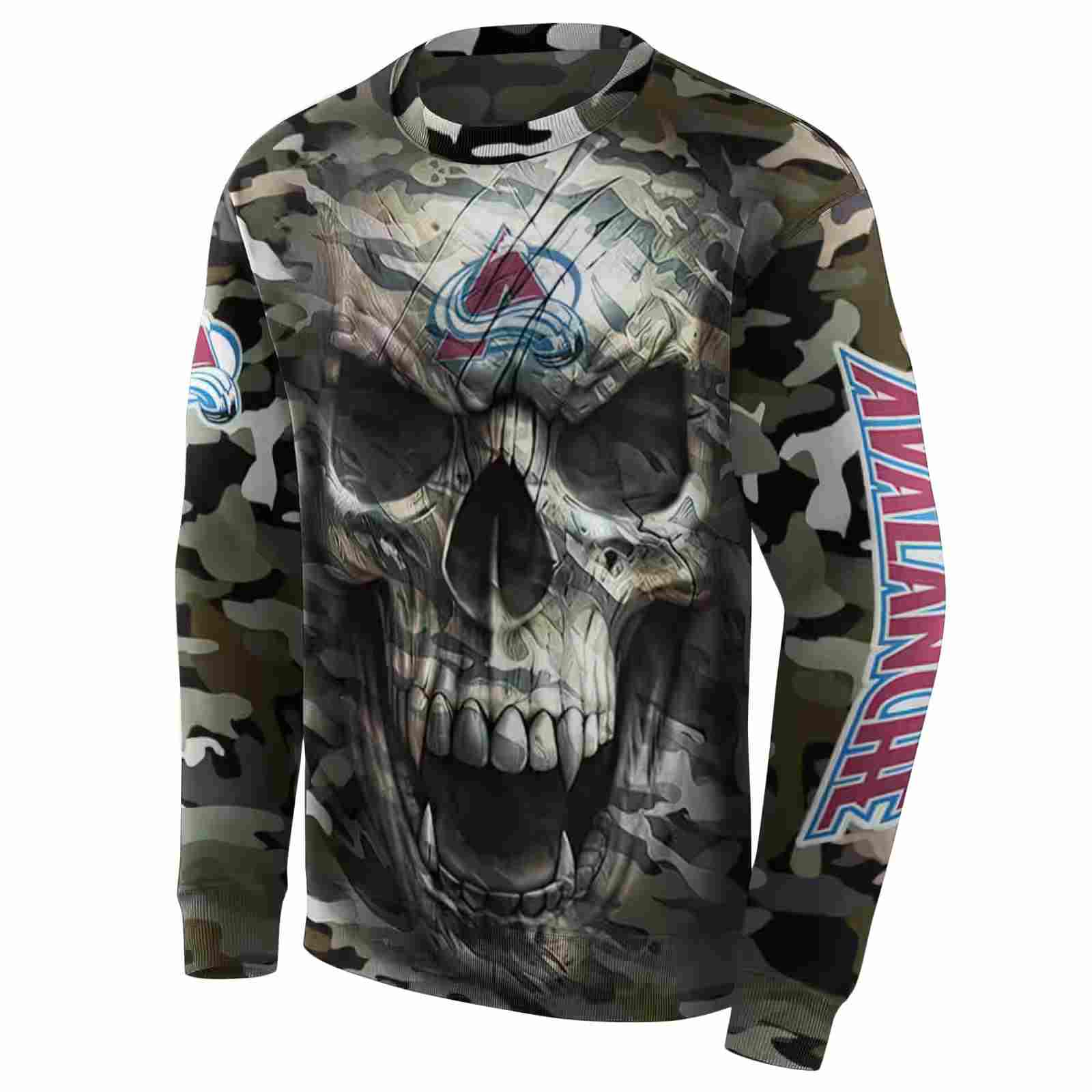 customized colorado avalanche camo skull hoodie new arrival