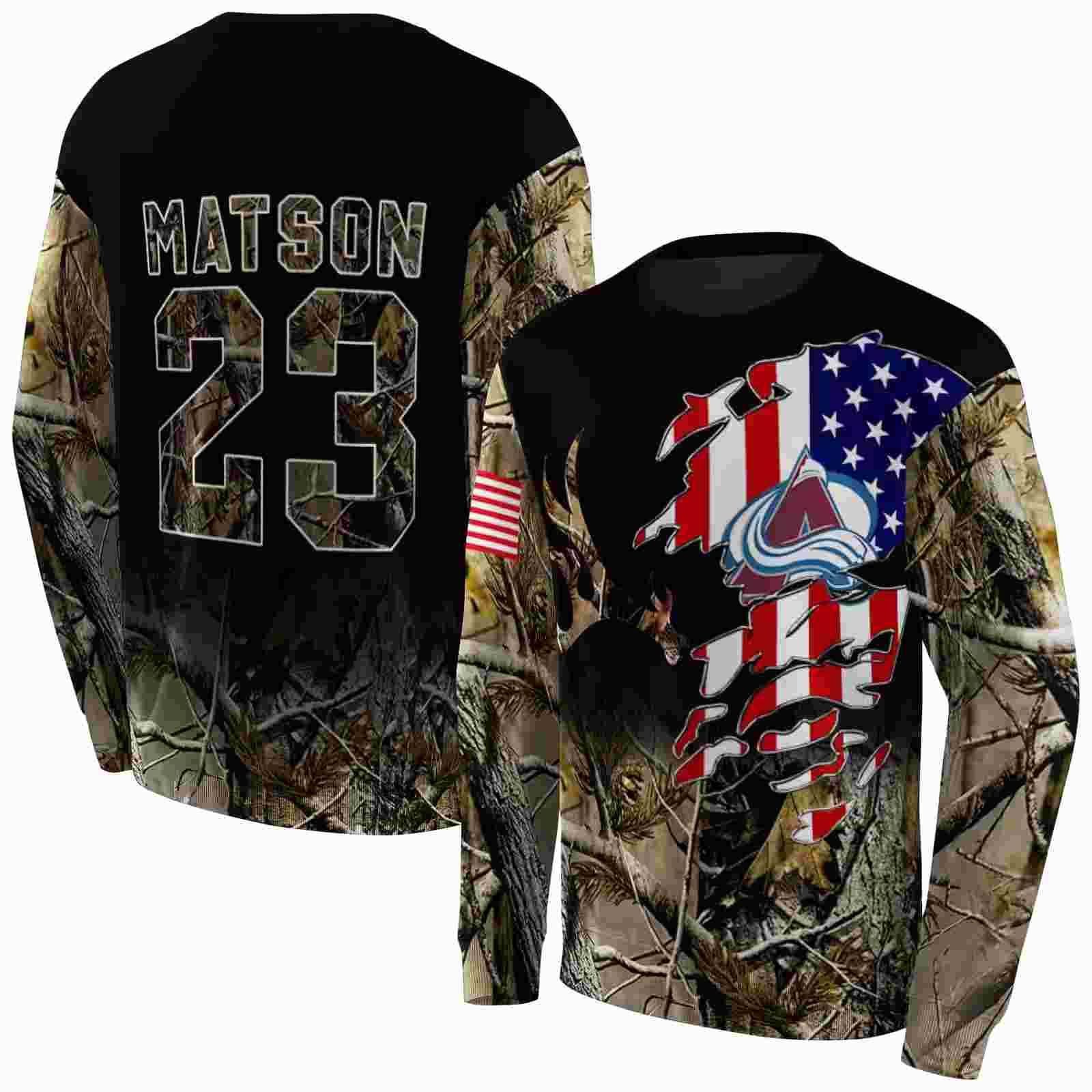 customized colorado avalanche tree camo hoodie premium grade
