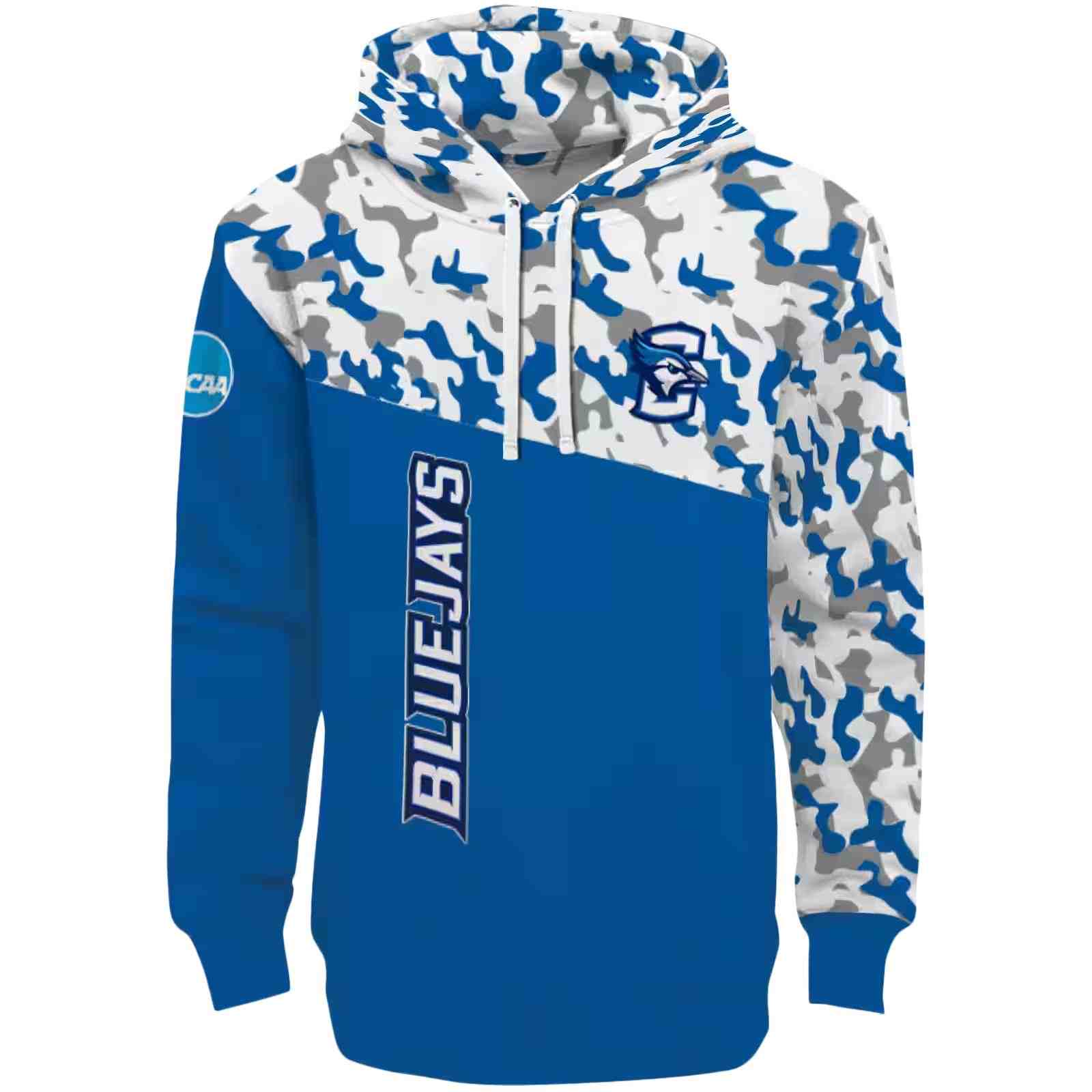 Customized Creighton Bluejays Camo Pattern Blue Hoodie