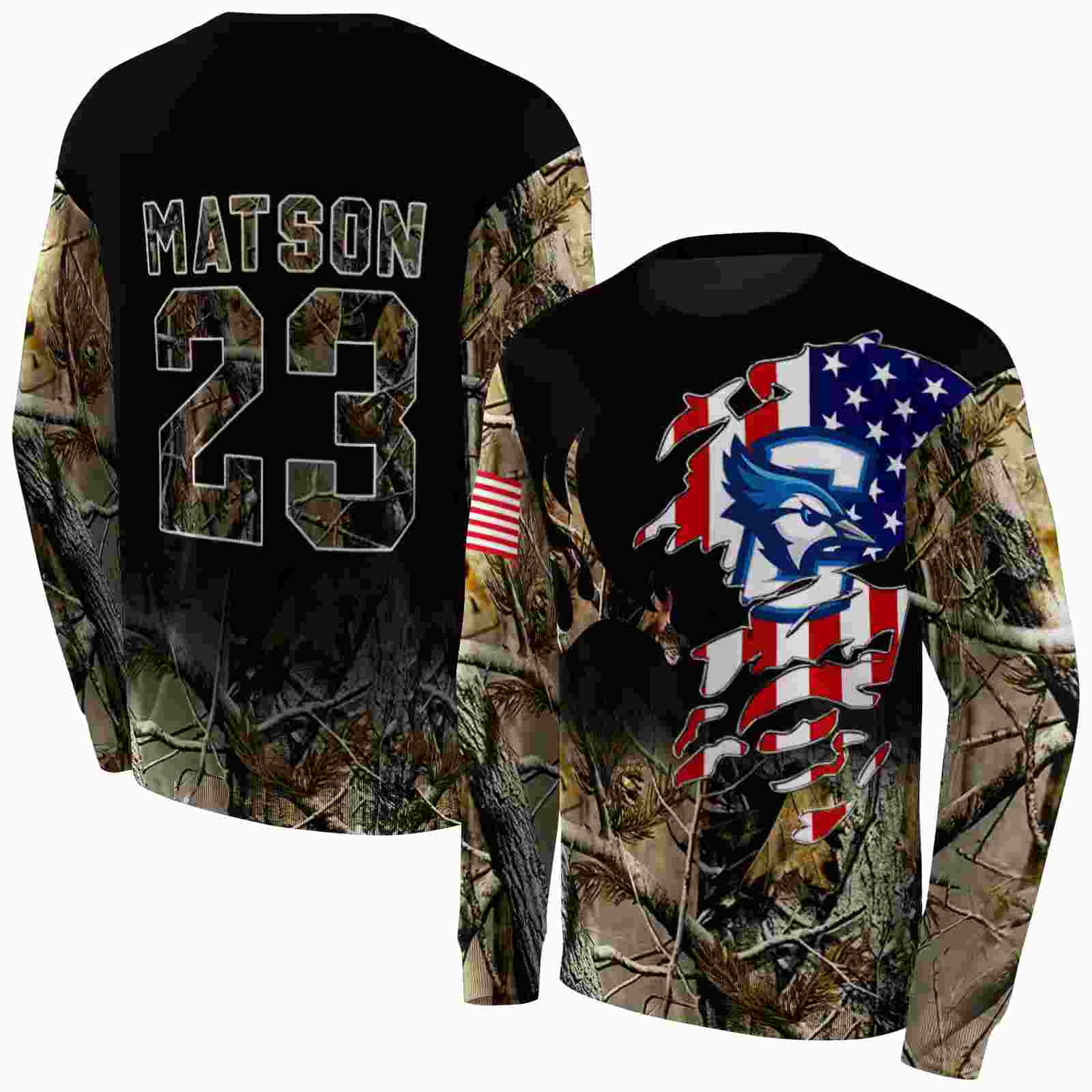 customized creighton bluejays tree camo hoodie premium grade