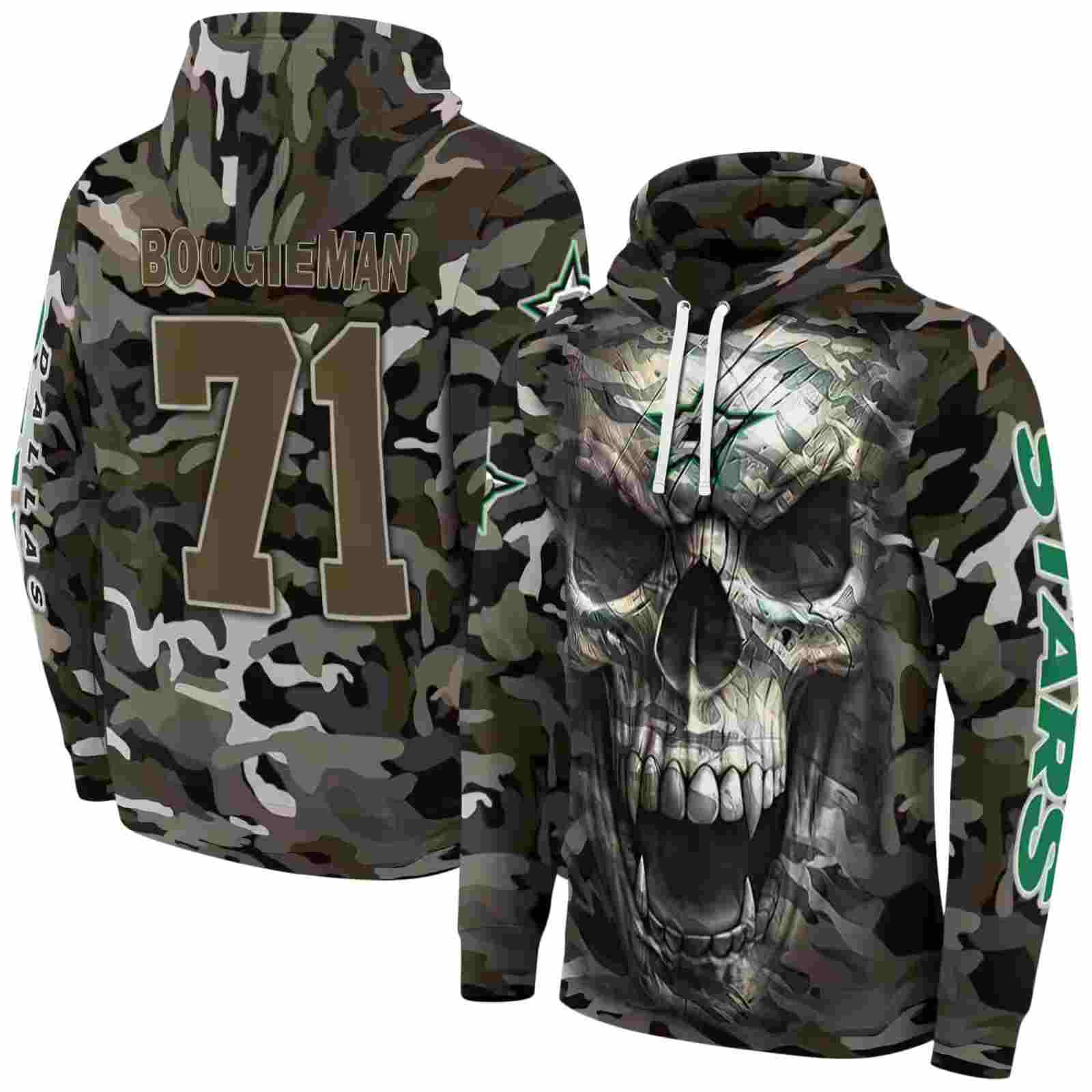 customized dallas stars camo skull hoodie fashion forward