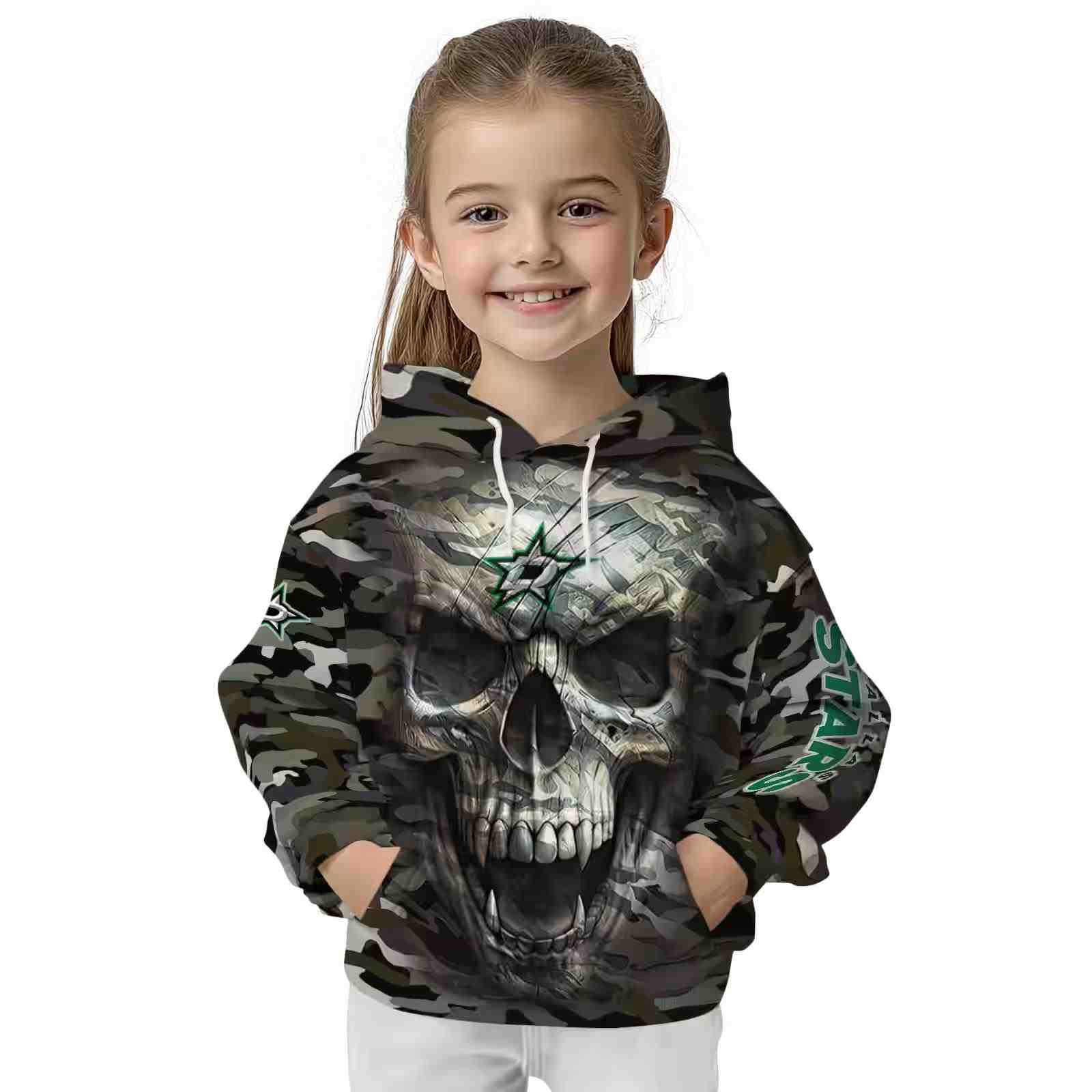 customized dallas stars camo skull hoodie top rated