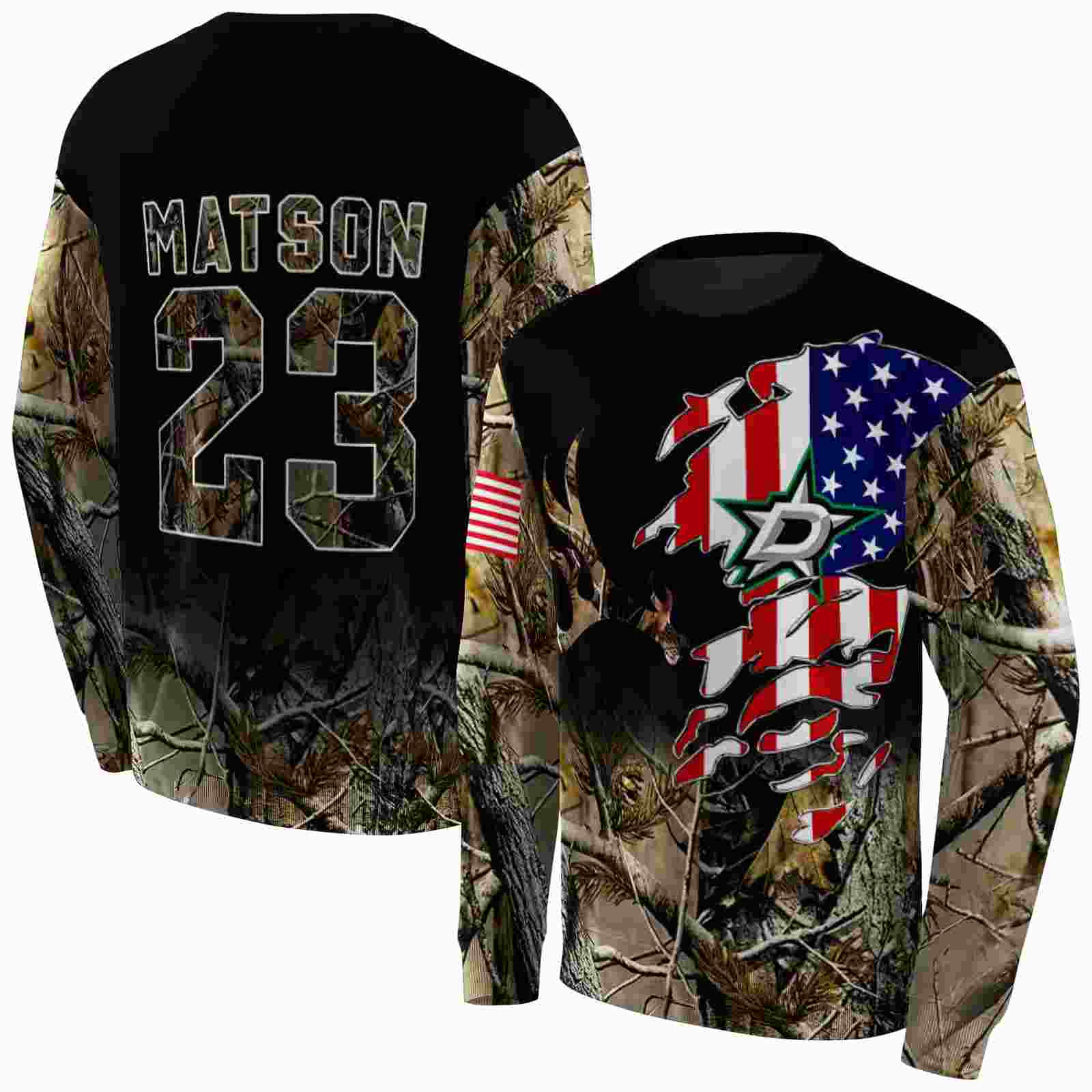 customized dallas stars tree camo hoodie premium grade