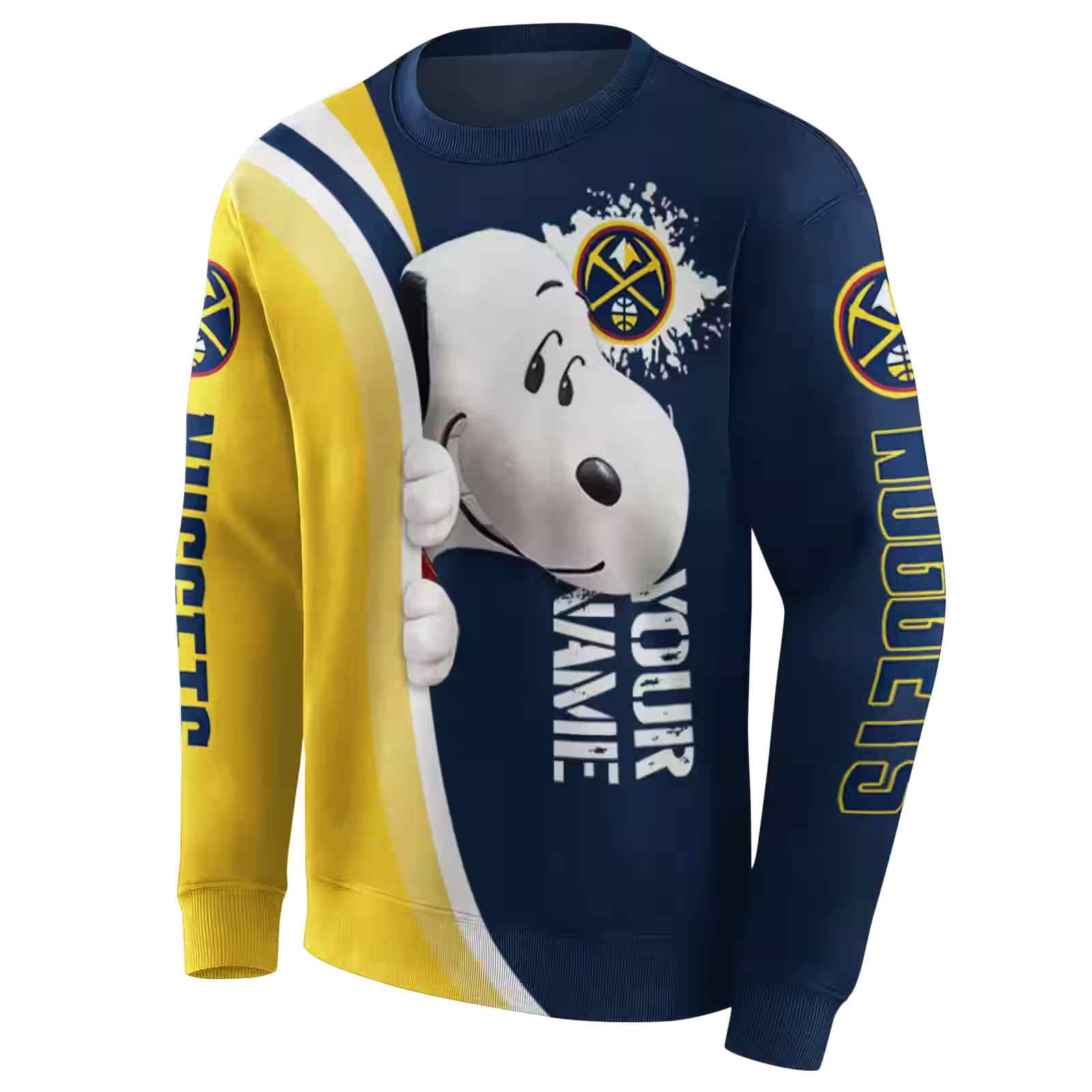 customized denver nuggets peeking snoopy blue hoodie new arrival