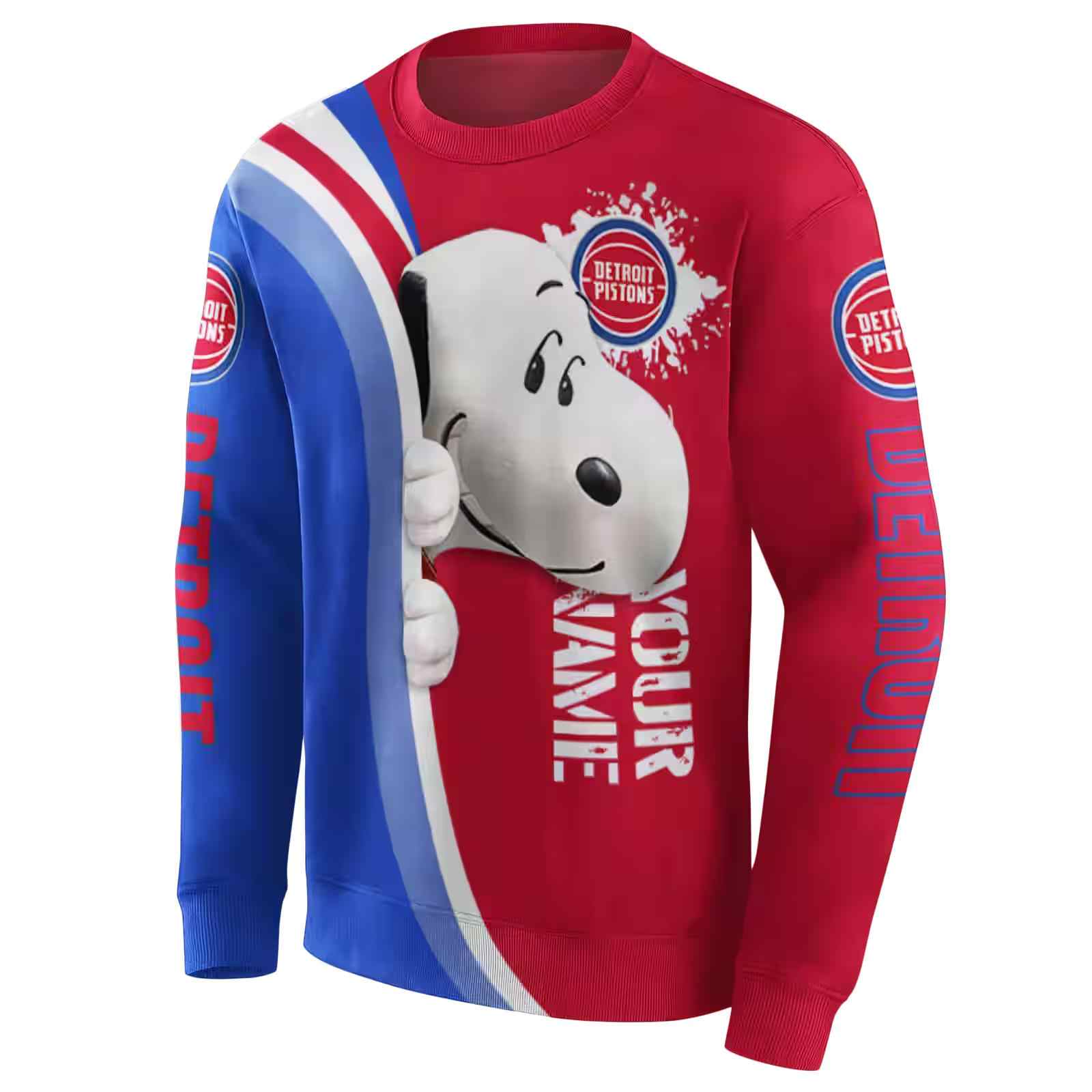 customized detroit pistons peeking snoopy red hoodie new arrival