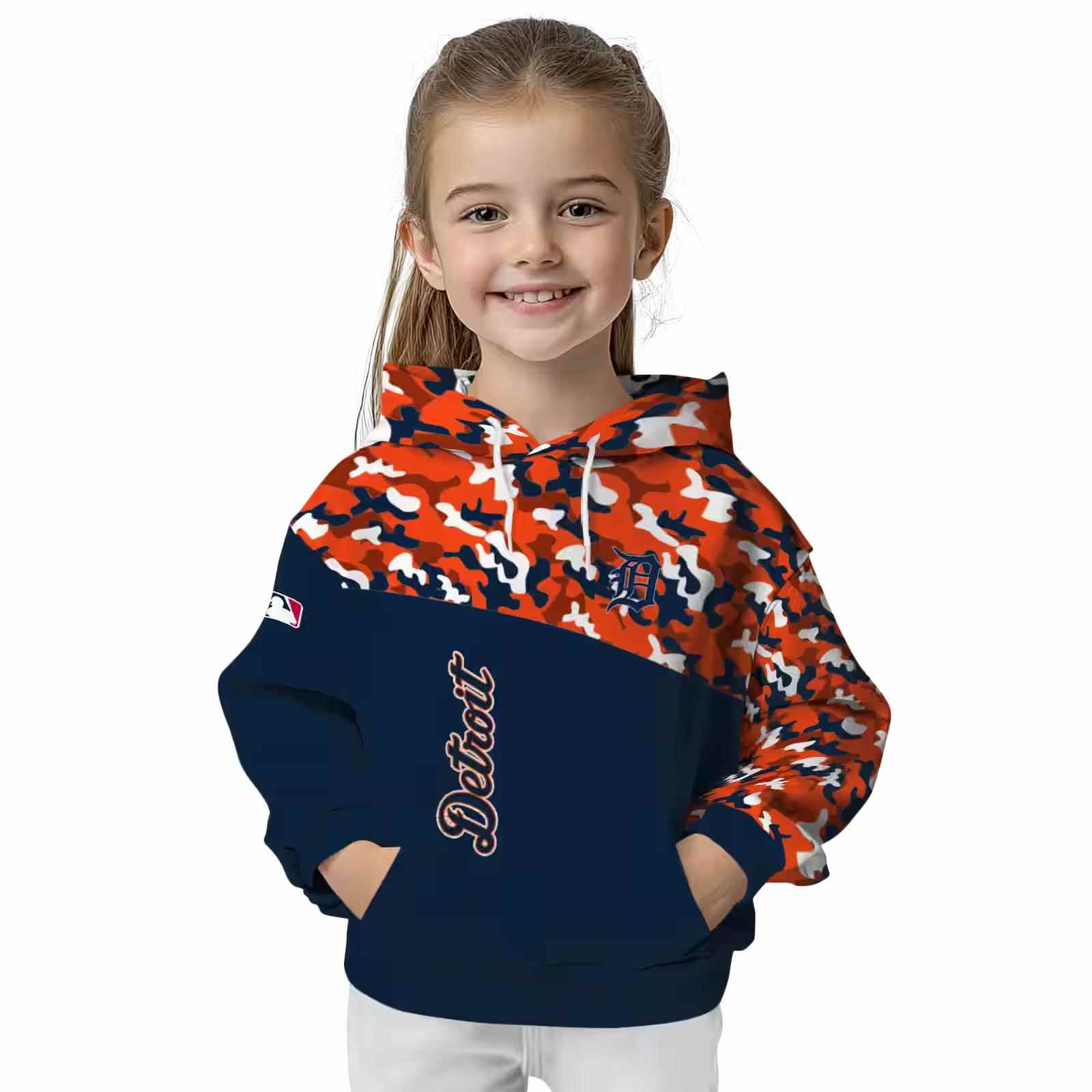 customized detroit tigers camo pattern navy hoodie top rated