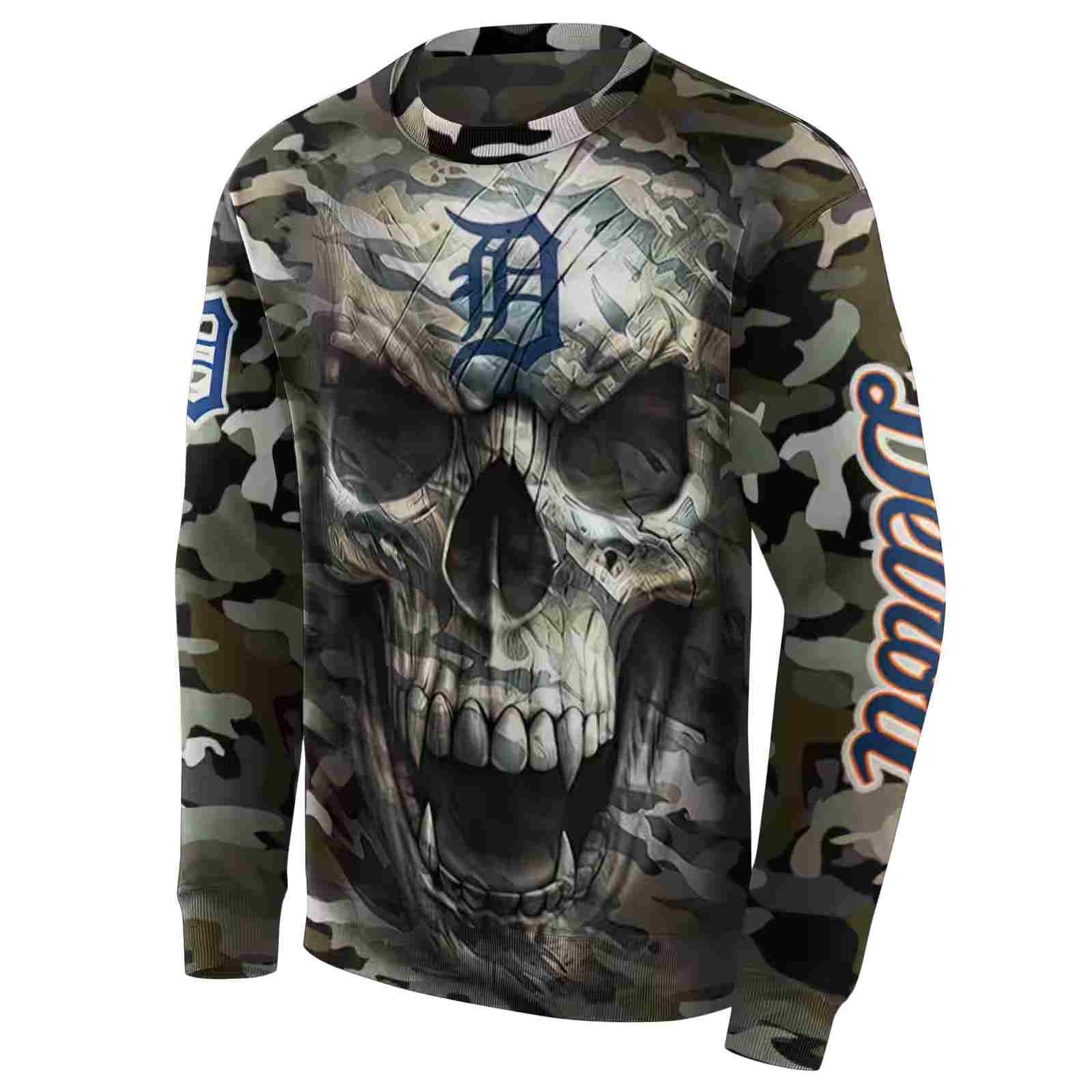 customized detroit tigers camo skull hoodie new arrival