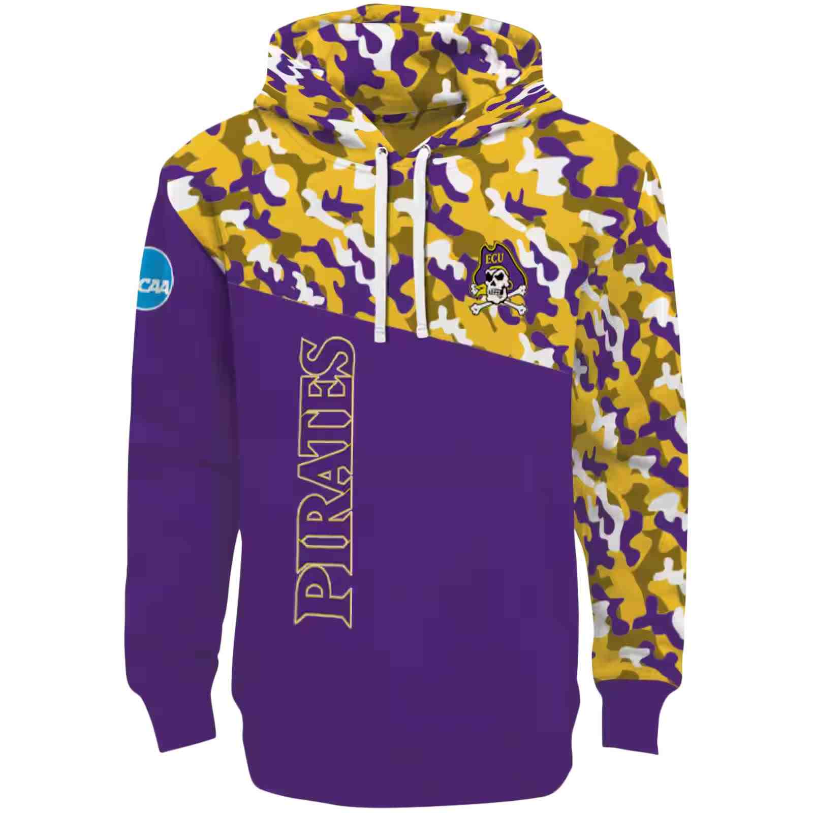 Customized East Carolina Pirates Camo Pattern Purple Hoodie