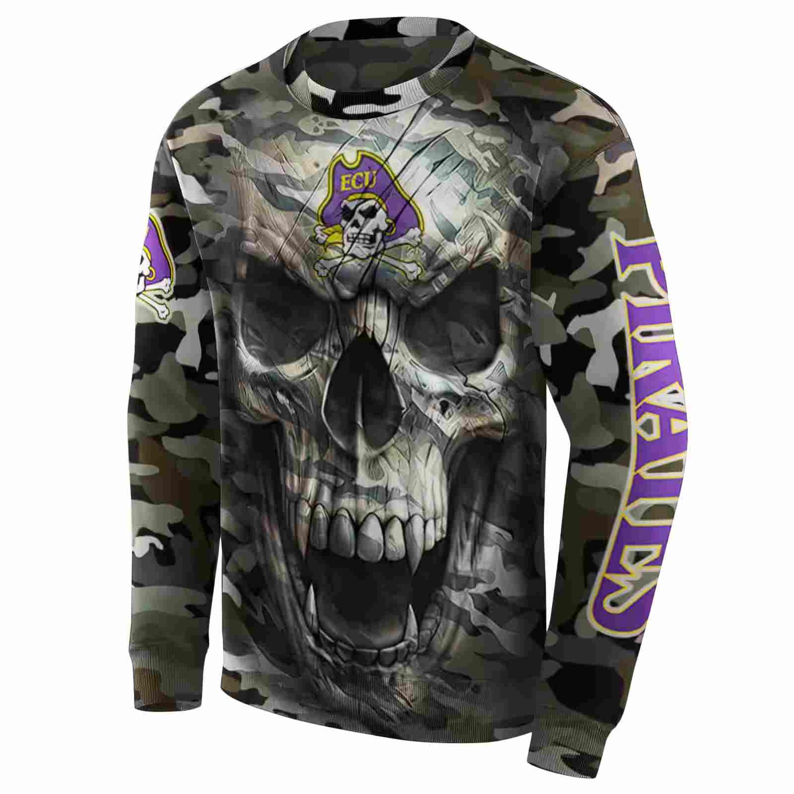 customized east carolina pirates camo skull hoodie new arrival