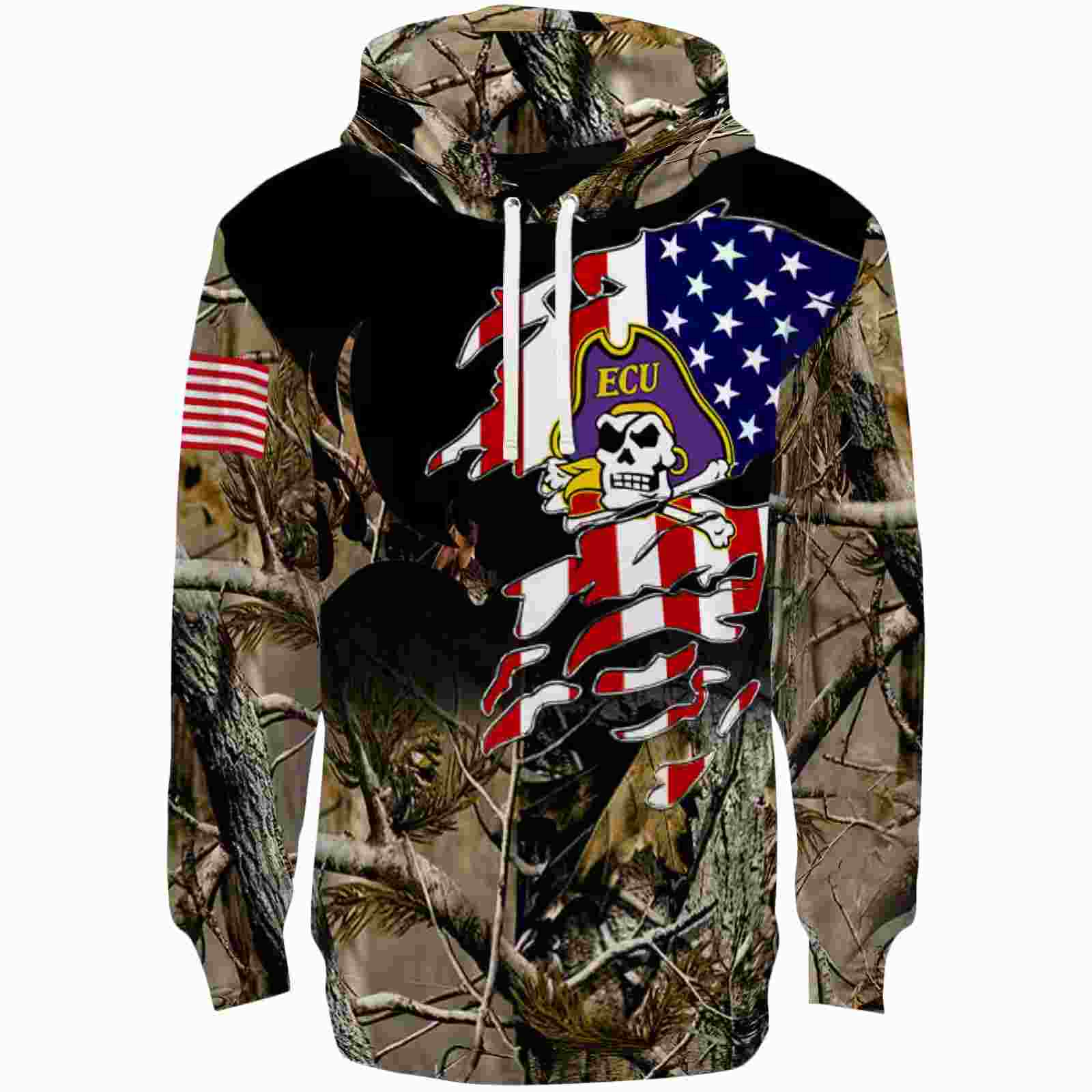 Customized East Carolina Pirates Tree Camo Hoodie