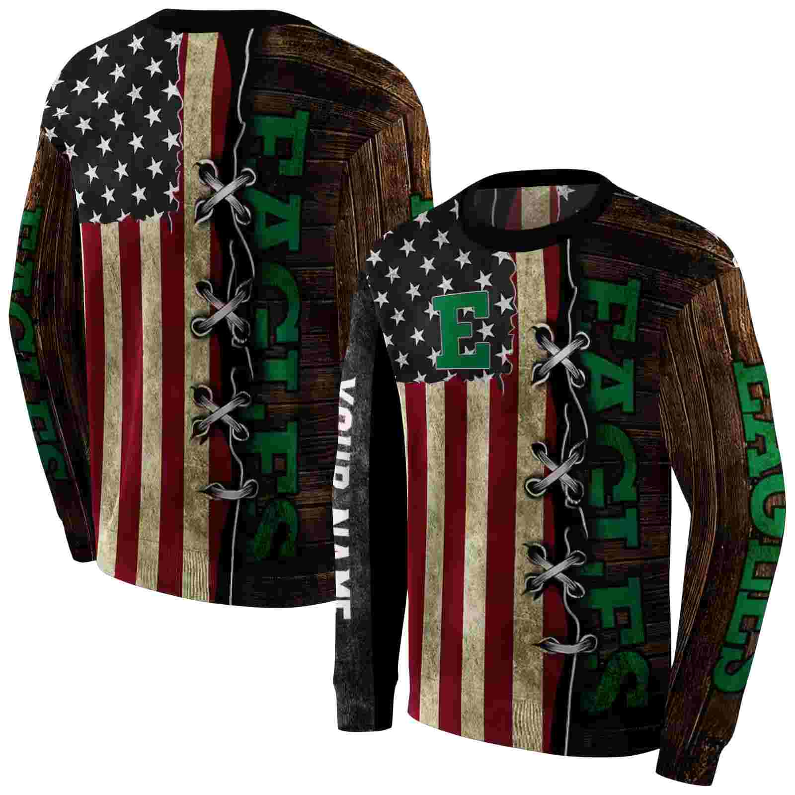customized eastern michigan eagles american pride hoodie premium grade