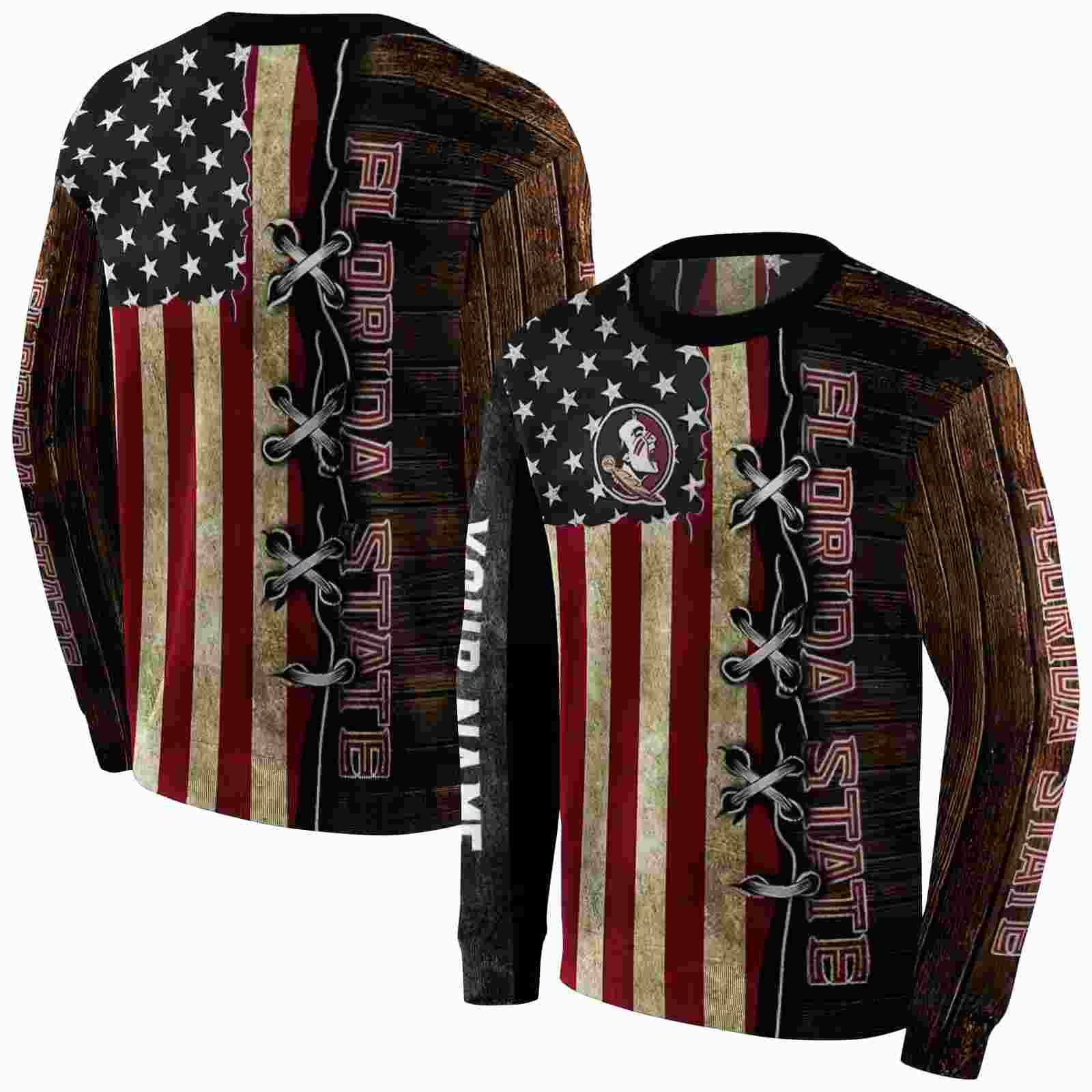 customized florida state seminoles american pride hoodie premium grade