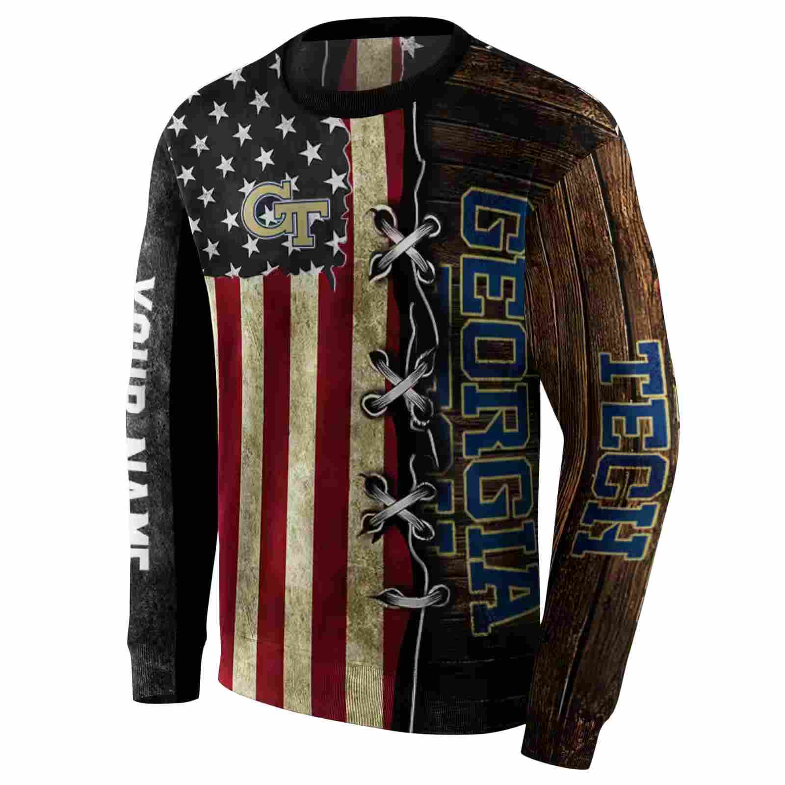 customized georgia tech yellow jackets american pride hoodie new arrival