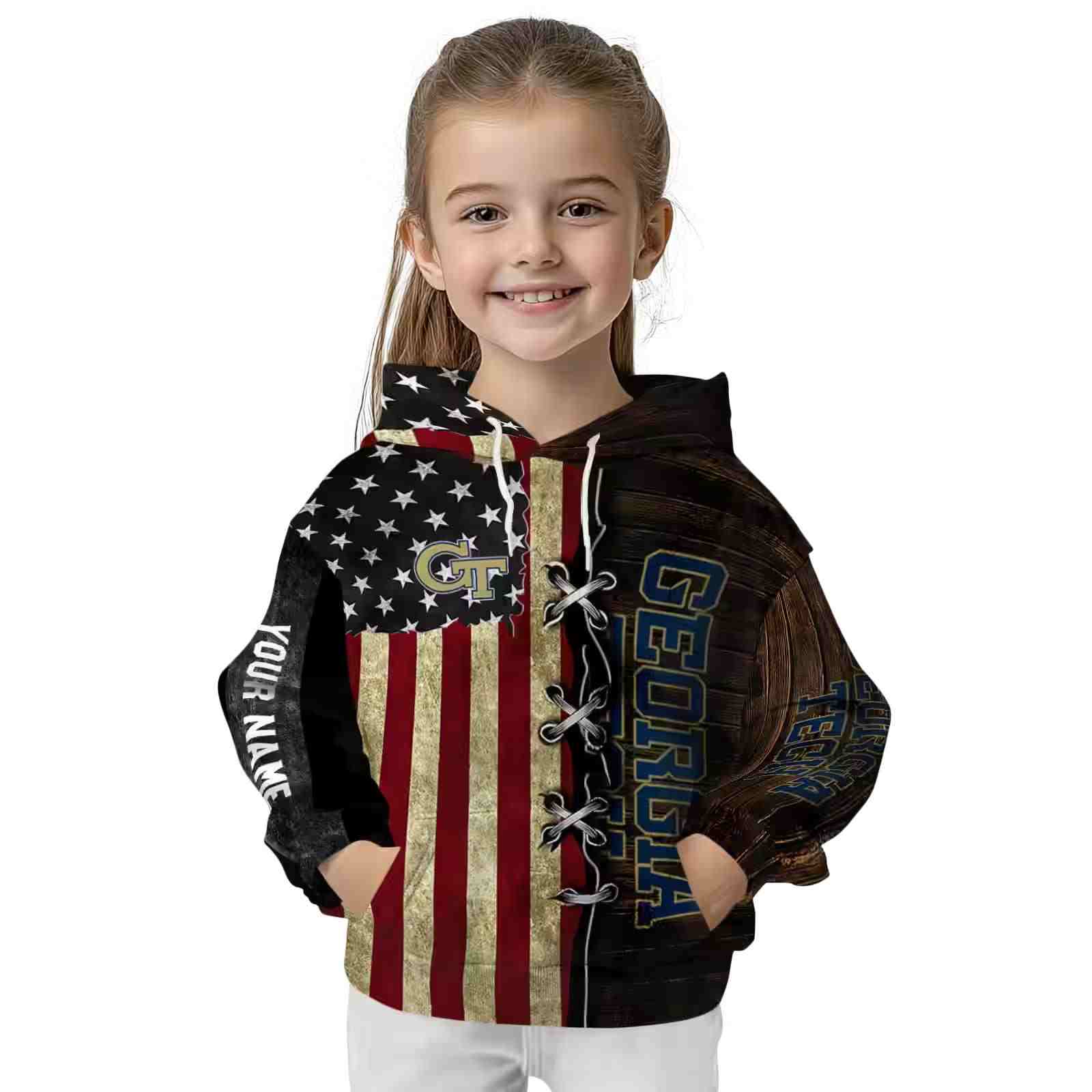 customized georgia tech yellow jackets american pride hoodie top rated