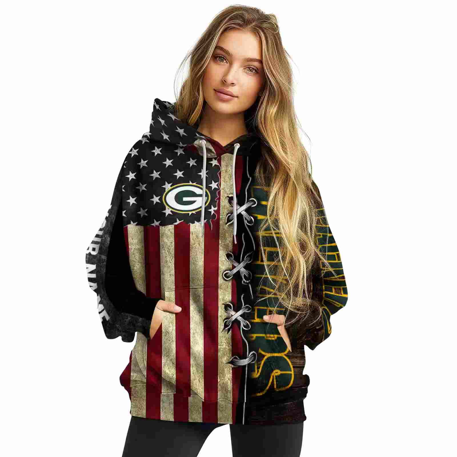 customized green bay packers american pride hoodie high quality