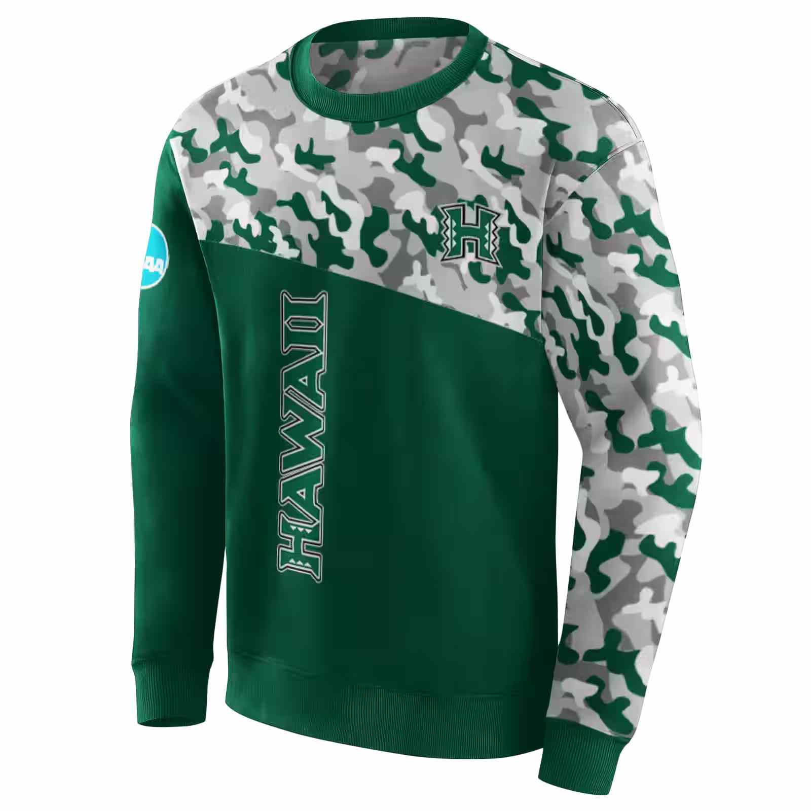 customized hawaii rainbow warriors camo pattern green hoodie new arrival