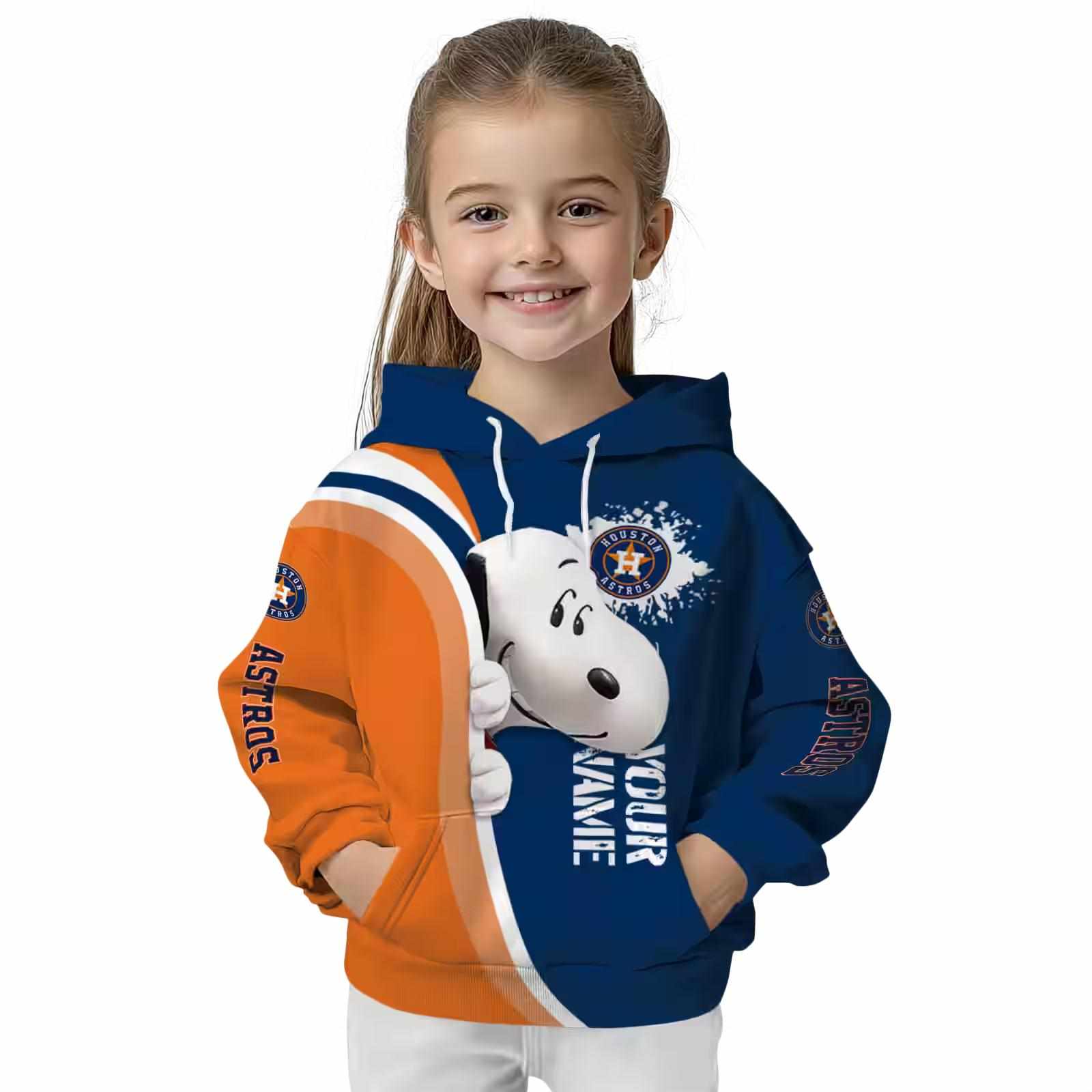 customized houston astros peeking snoopy blue hoodie top rated