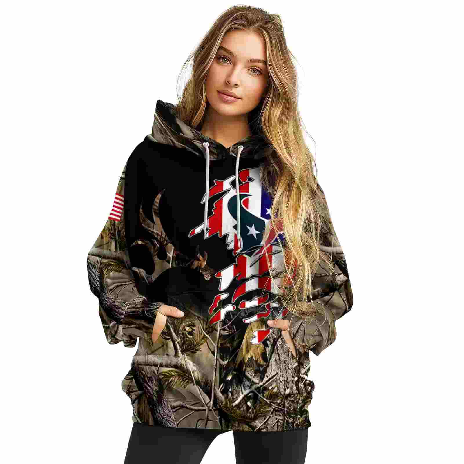 customized houston texans tree camo hoodie high quality