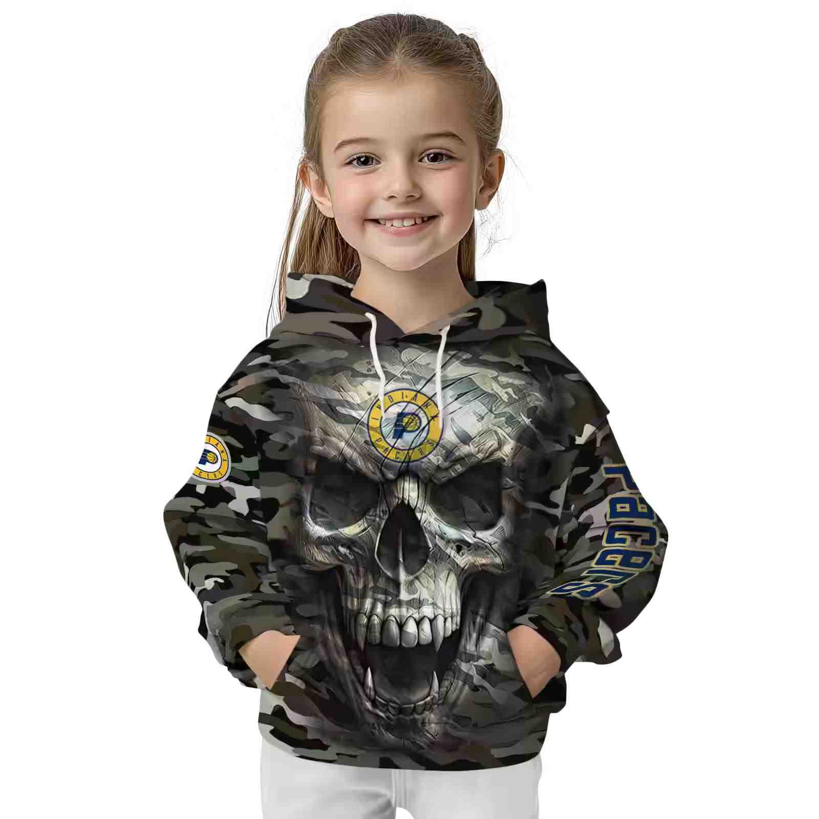 customized indiana pacers camo skull hoodie top rated