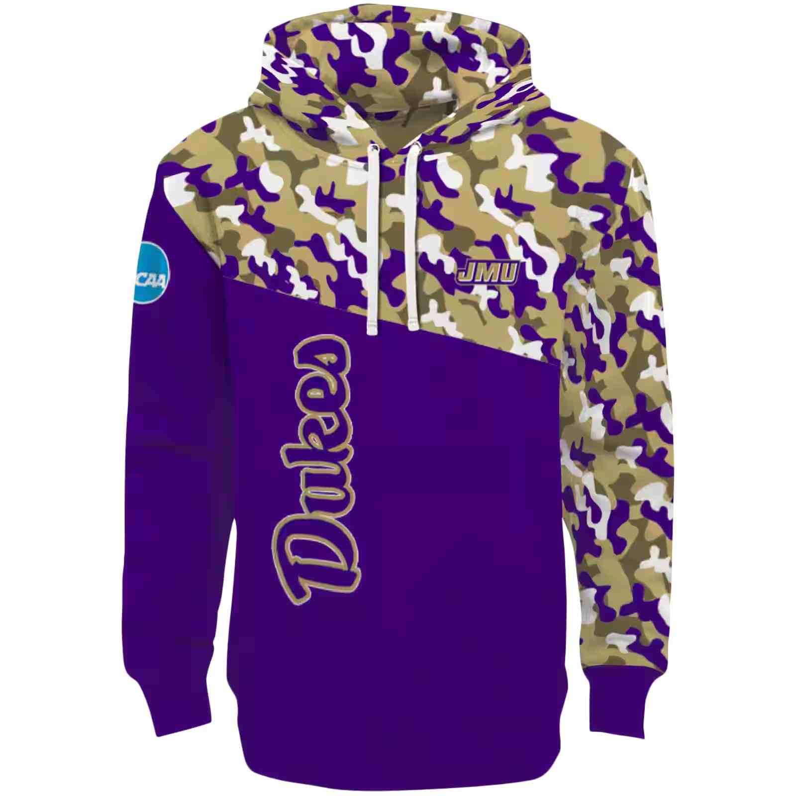 Customized James Madison Dukes Camo Pattern Purple Hoodie