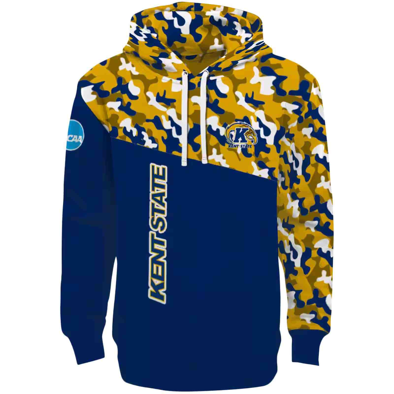 Customized Kent State Golden Flashes Camo Pattern Navy Blue Hoodie