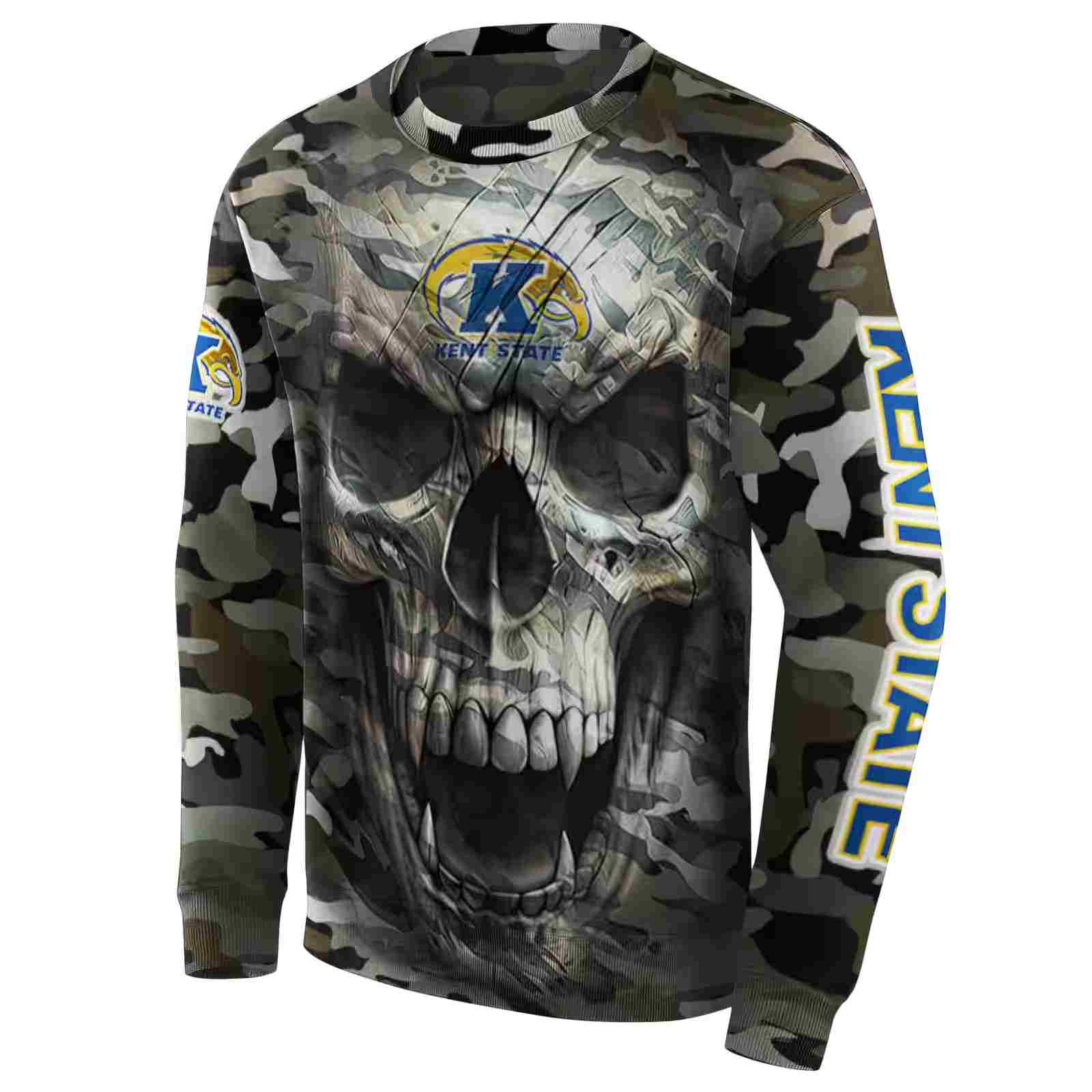 customized kent state golden flashes camo skull hoodie new arrival