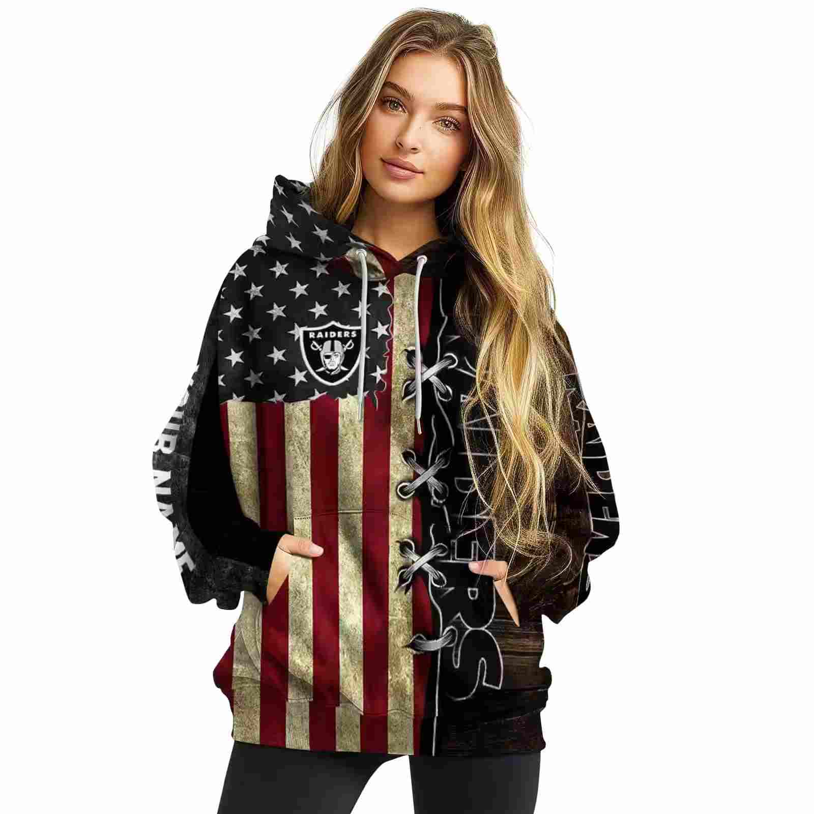 customized las vegas raiders american pride hoodie high quality