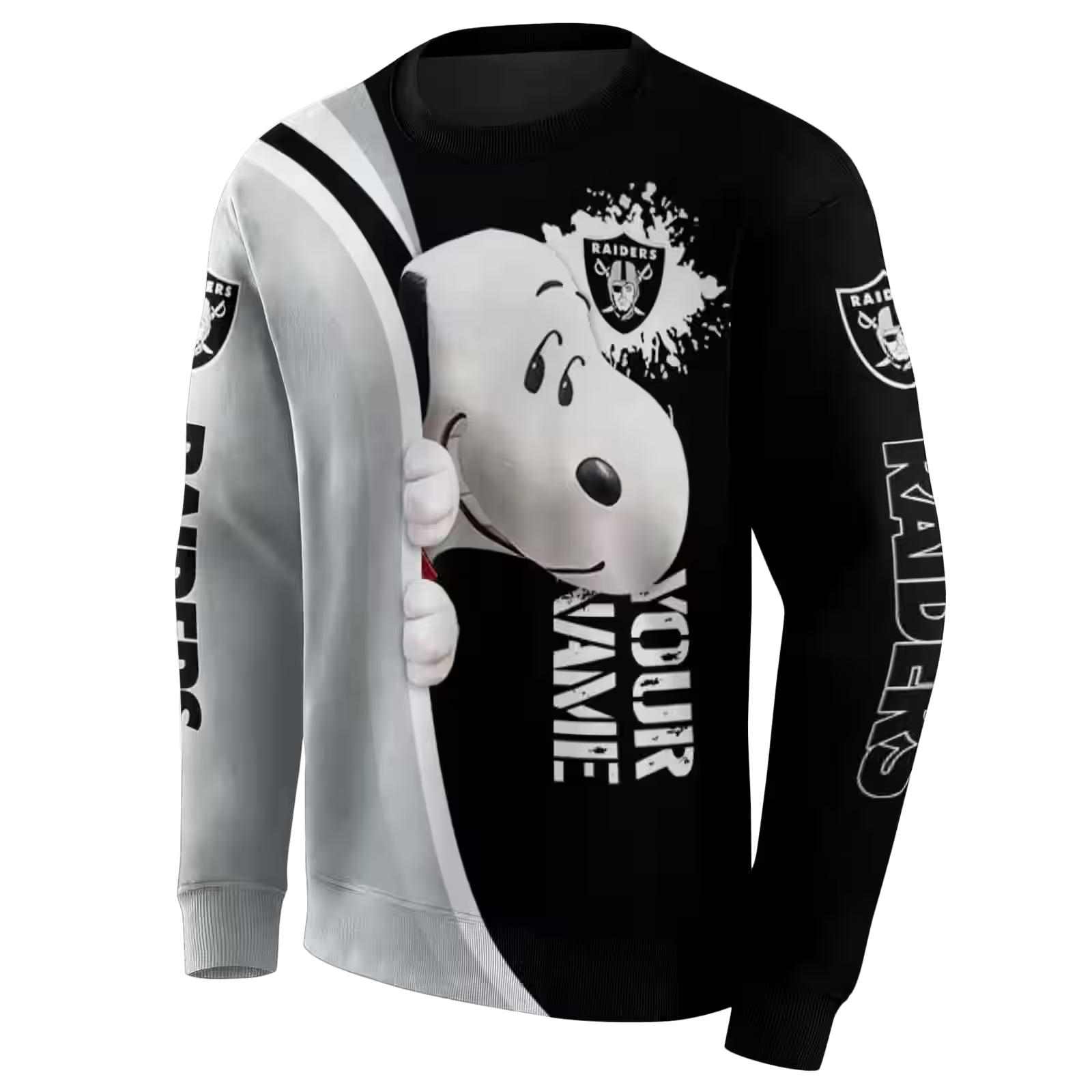 customized las vegas raiders peeking snoopy black hoodie new arrival