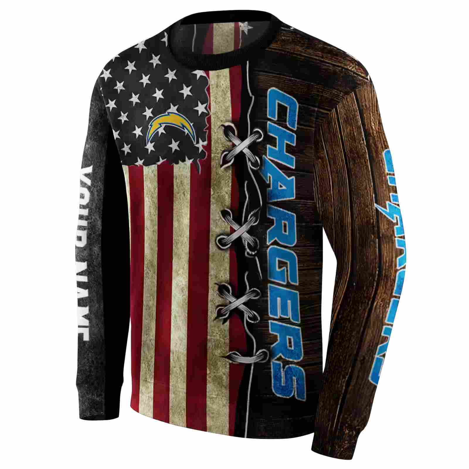 customized los angeles chargers american pride hoodie new arrival