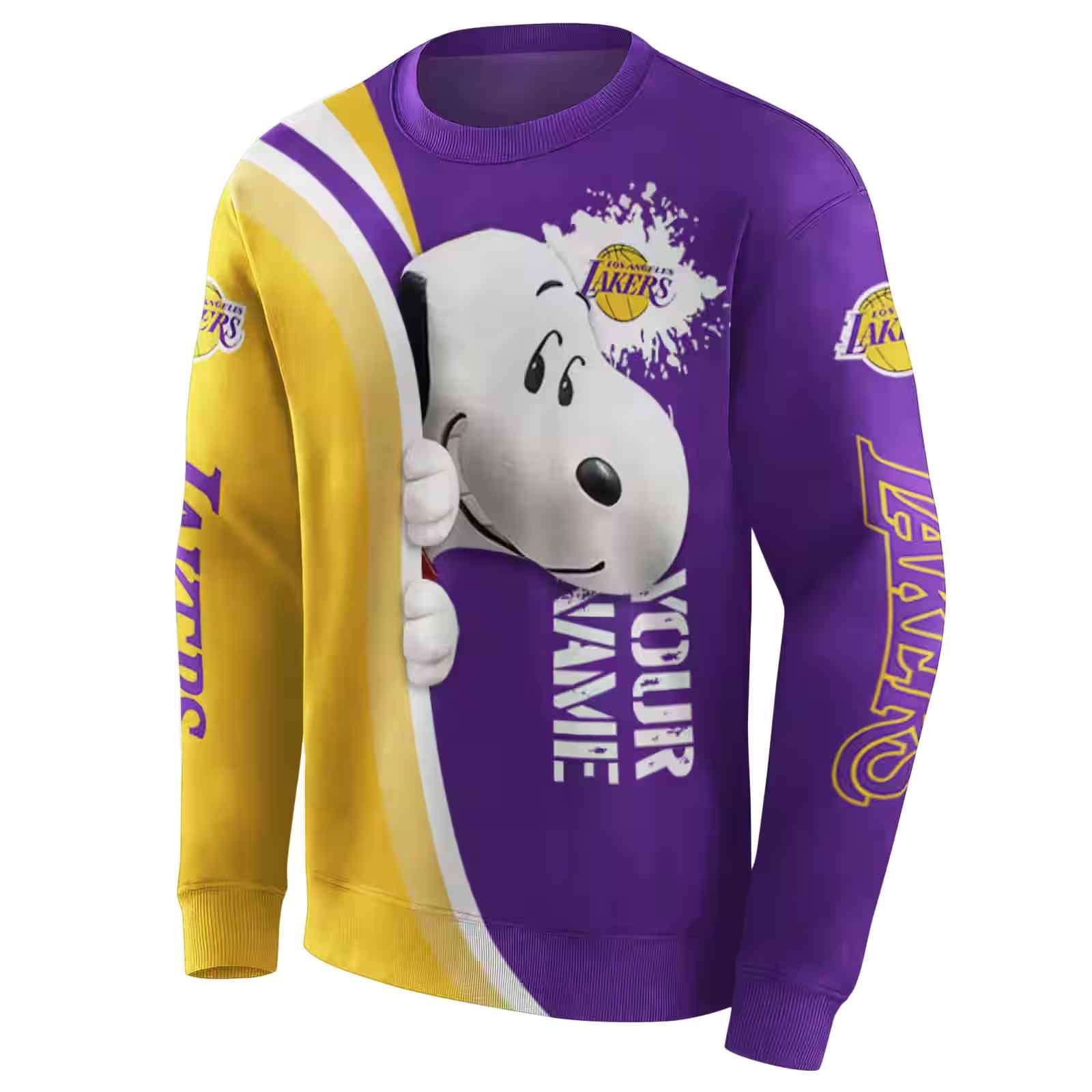 customized los angeles lakers peeking snoopy purple hoodie new arrival