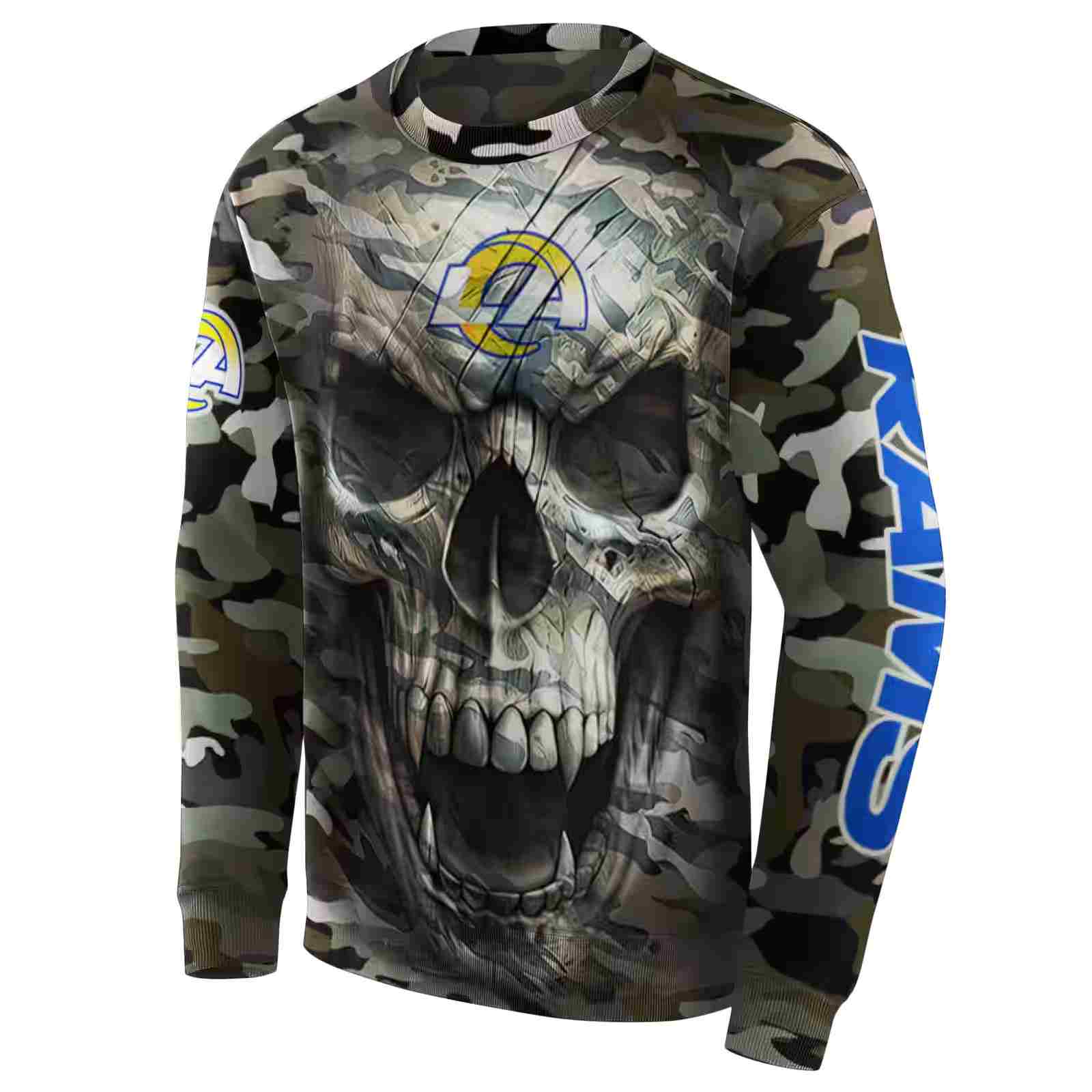 customized los angeles rams camo skull hoodie new arrival