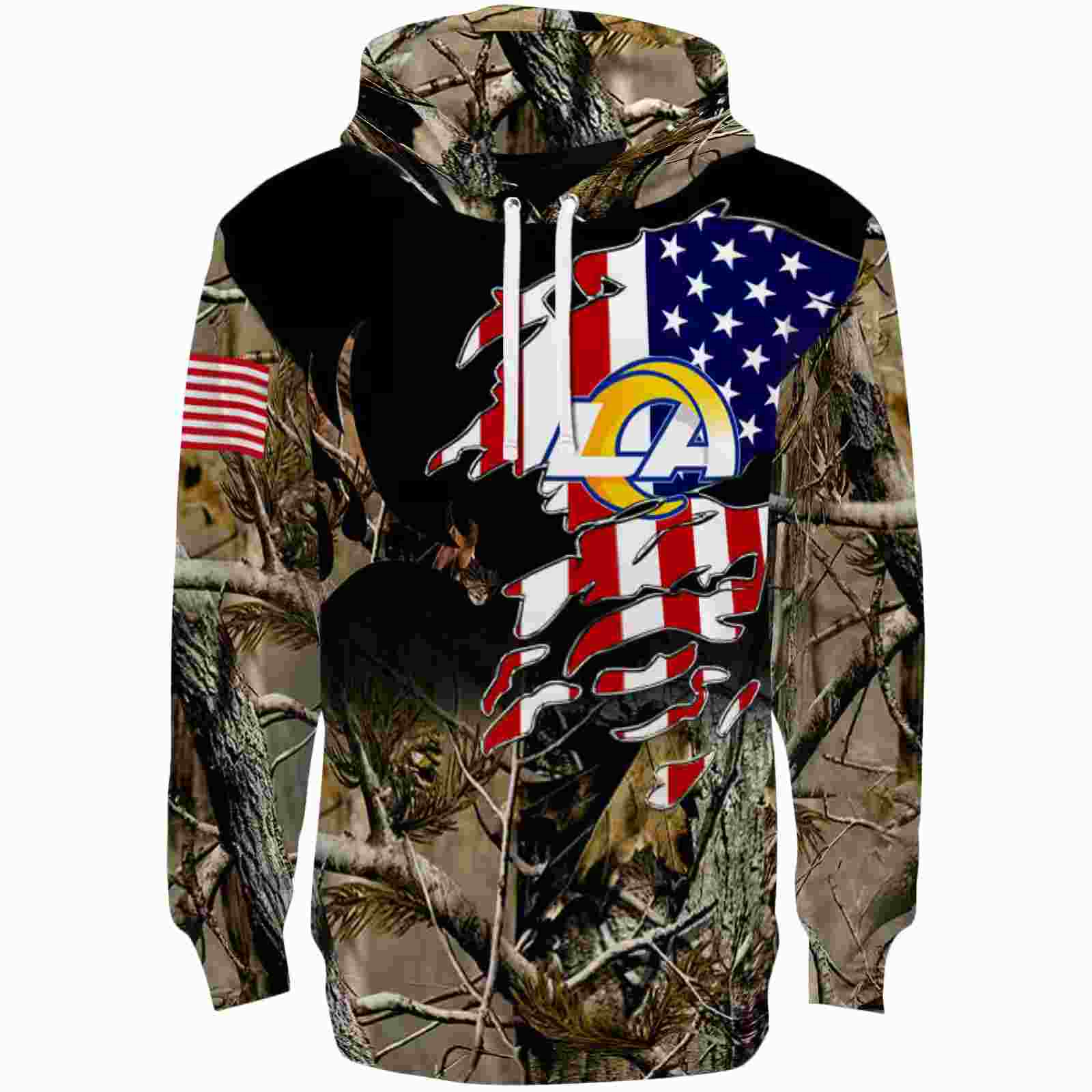 Customized Los Angeles Rams Tree Camo Hoodie