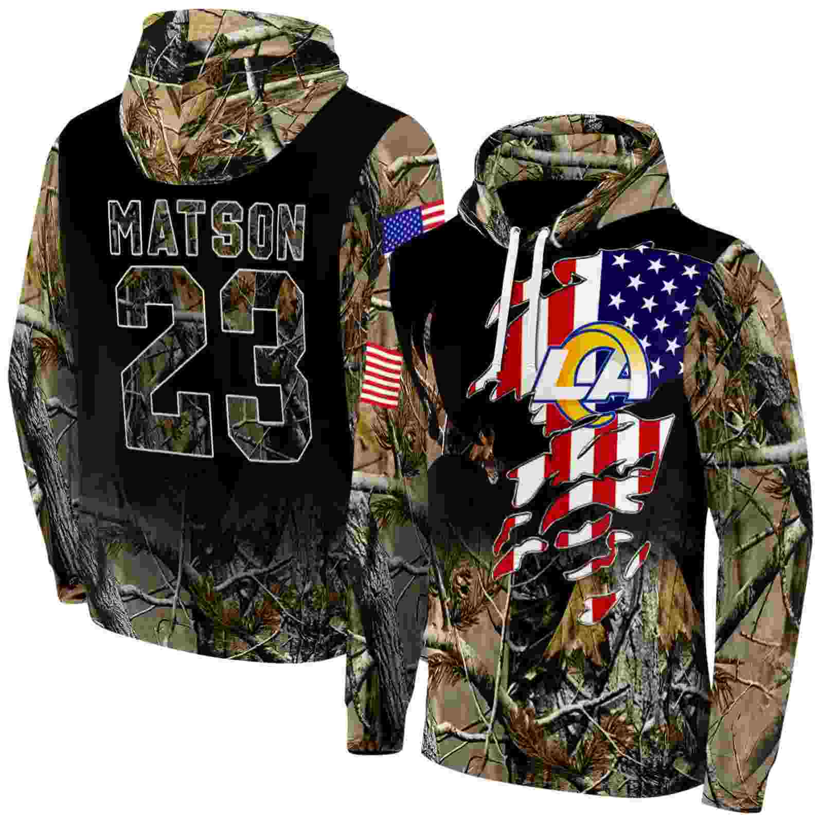 customized los angeles rams tree camo hoodie fashion forward