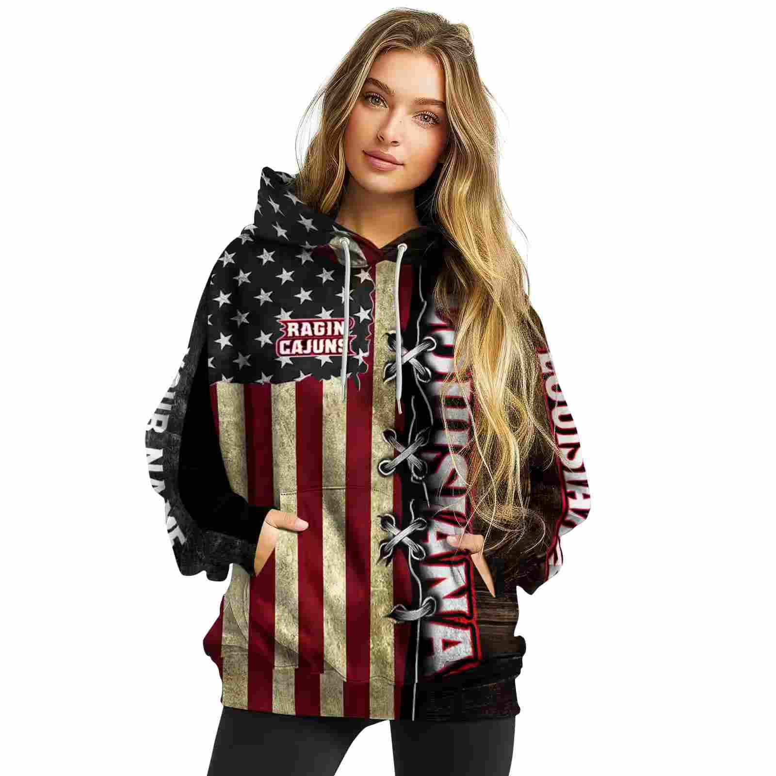 customized louisiana ragin cajuns american pride hoodie high quality