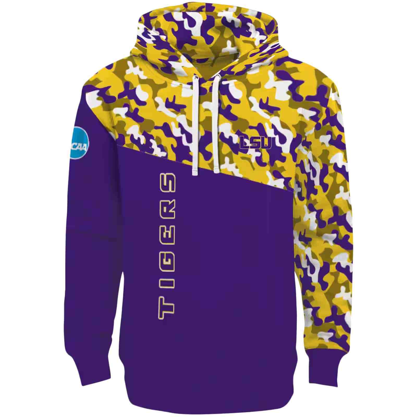 Customized LSU Tigers Camo Pattern Purple Hoodie